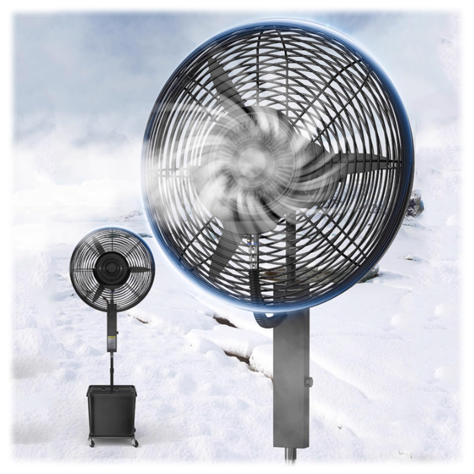 asdchZen High Velocity Pedestal Oscillating Fan, Powerful Pure Copper Motor, 90°Oscillation, Big Mist Fan For Garage, Commercial, Industrial, Outdoor Patio, Adjustable Height,One Color-Height 71in