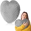 9 lb Sensory Weighted Pillow with Glass Bead Filled, Heavy Soft Versatile Cooling Hug Body Pillow WStress Relief for Adults Comfort Relaxation Sleep Thoughtful Gift 12x12 Inch HeartGray