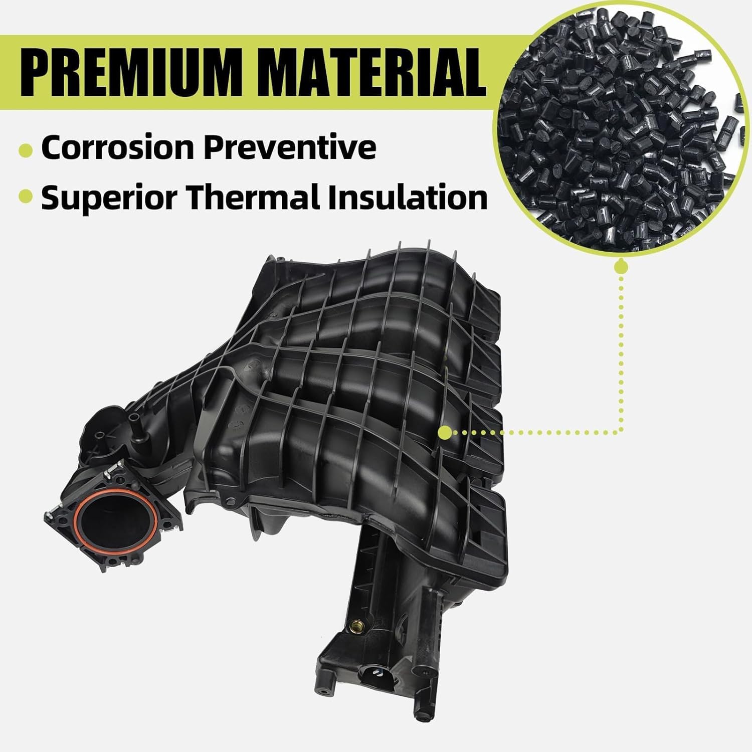 Engine Intake Manifold with Flow Control Valve Compatible with Jeep Patriot Compass Chrysler Sebring Dodge Avenger Caliber 2.0L 2.4L 2007-2017 Replace 4884495AK