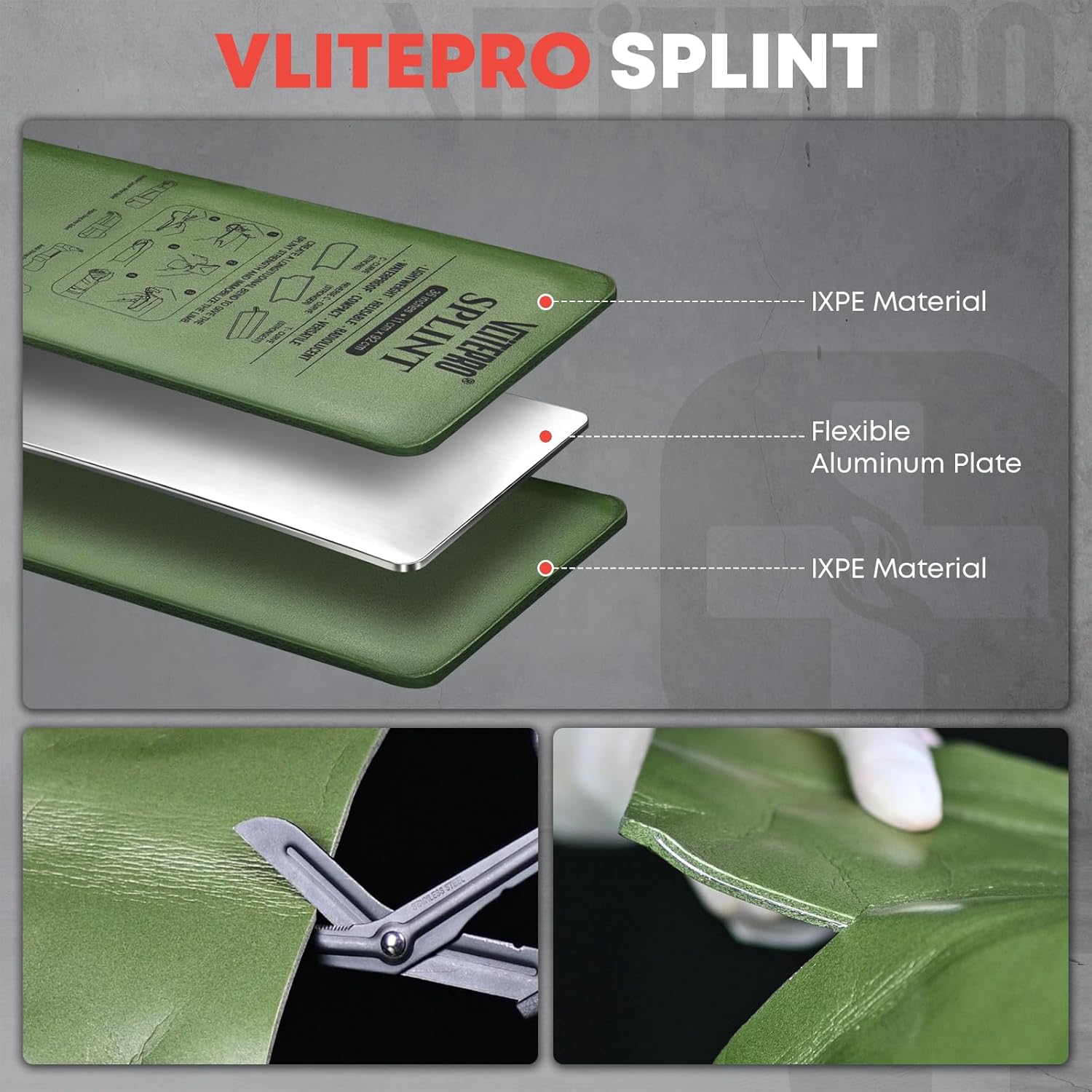 First Aid Splint,36" X 4.3" First Aid Medical Tactical Field Splints, Light Core Aluminum Alloy Splint Keep Bones in Position and Arm Leg Broken Bones Fracture Treatment (4Pcs)