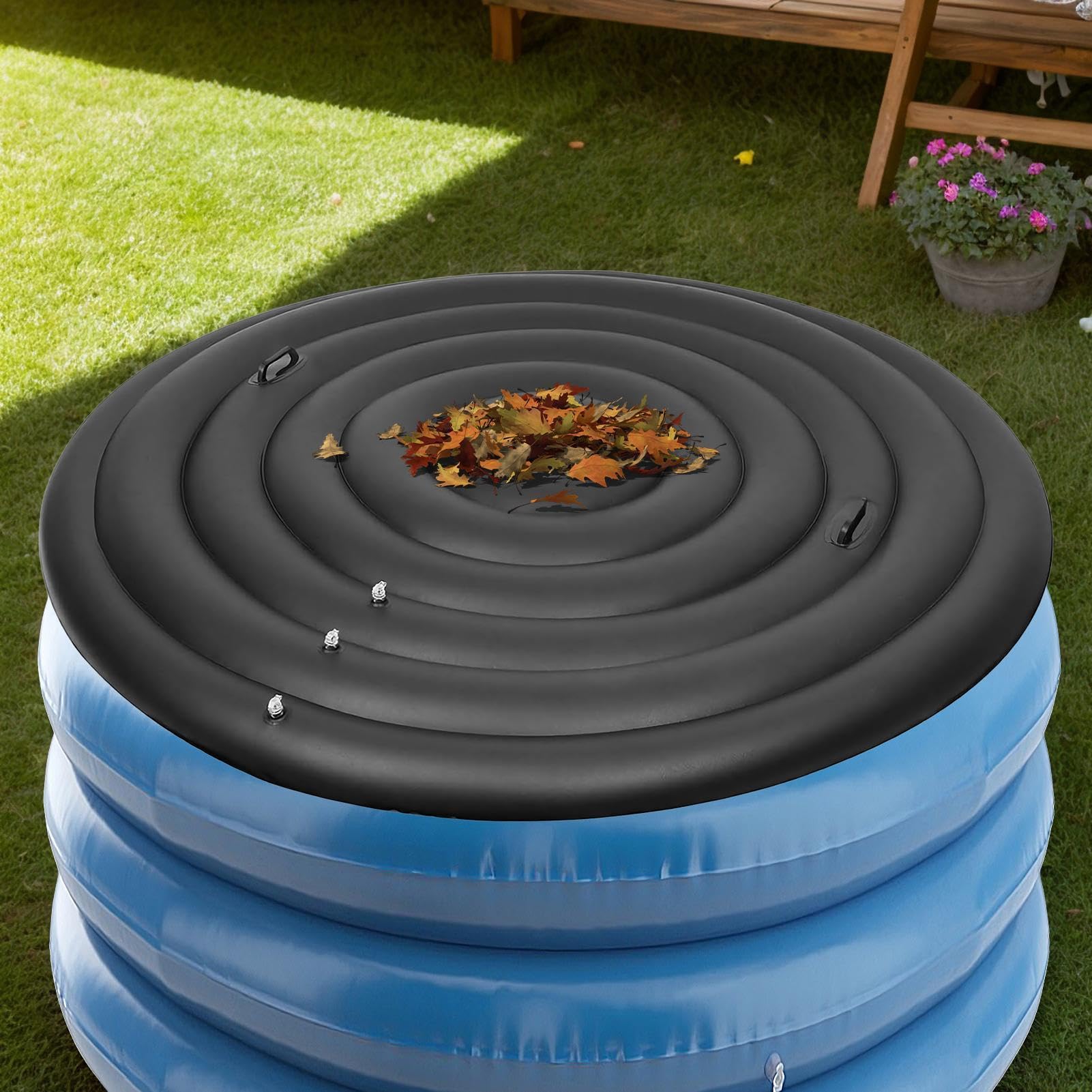 Telo di copertura gonfiabile rotondo per vasca da bagno gonfiabile | Copertura per esterni per giardino, terrazza, cortile, appartamento, campeggio, bagno