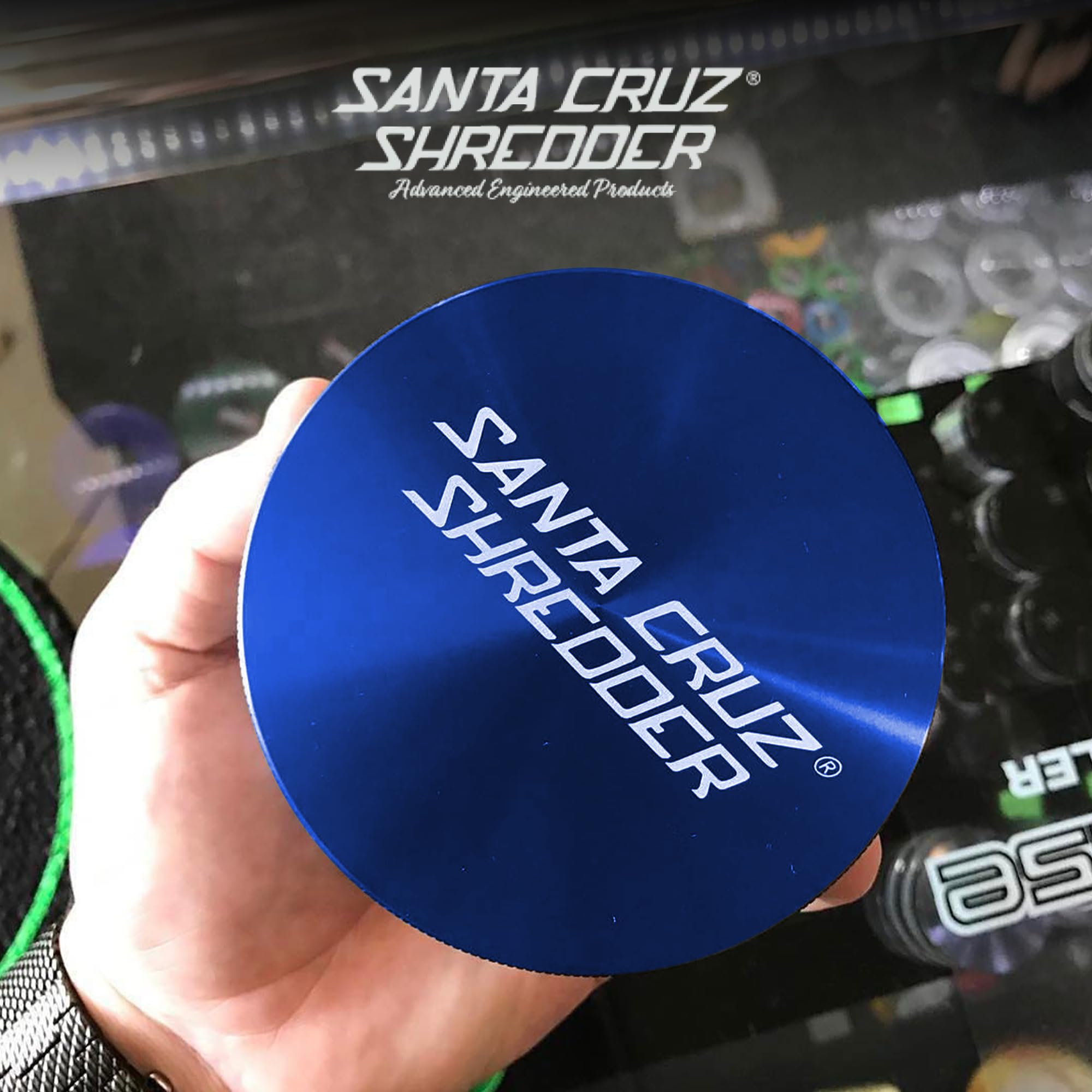 Santa Cruz Shredder Jumbo Gewürzmühle aus Metall mit strukturiertem Griff, 2-teilig, 10,2 cm, Blau