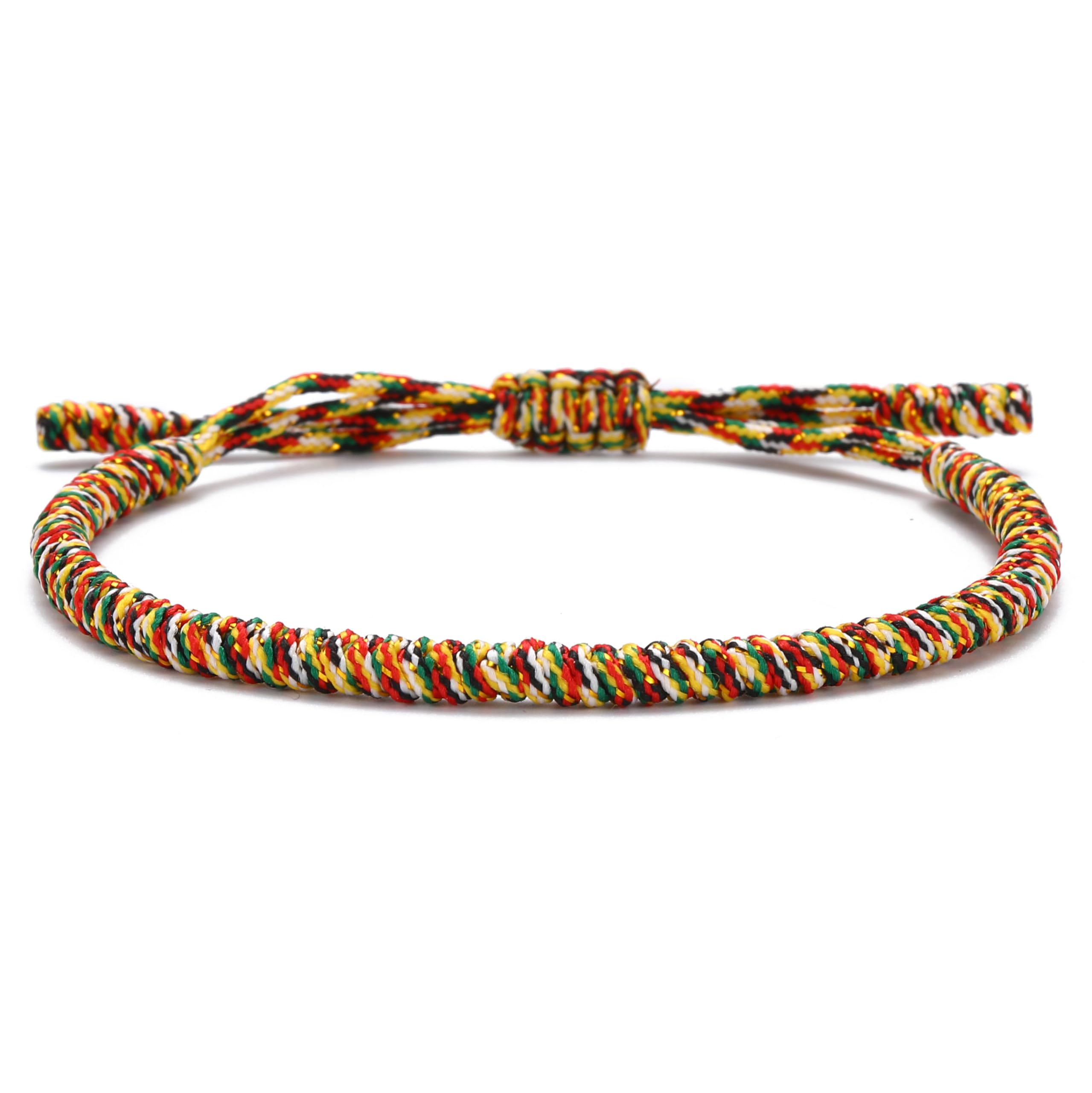 LUCKY BUDDHIST Pulseras tibetanas y regalo budista. - Hecho a mano. Ajustable a tu muñeca. Para hombres y mujeres. Pulseras de amistad de tela trenzada