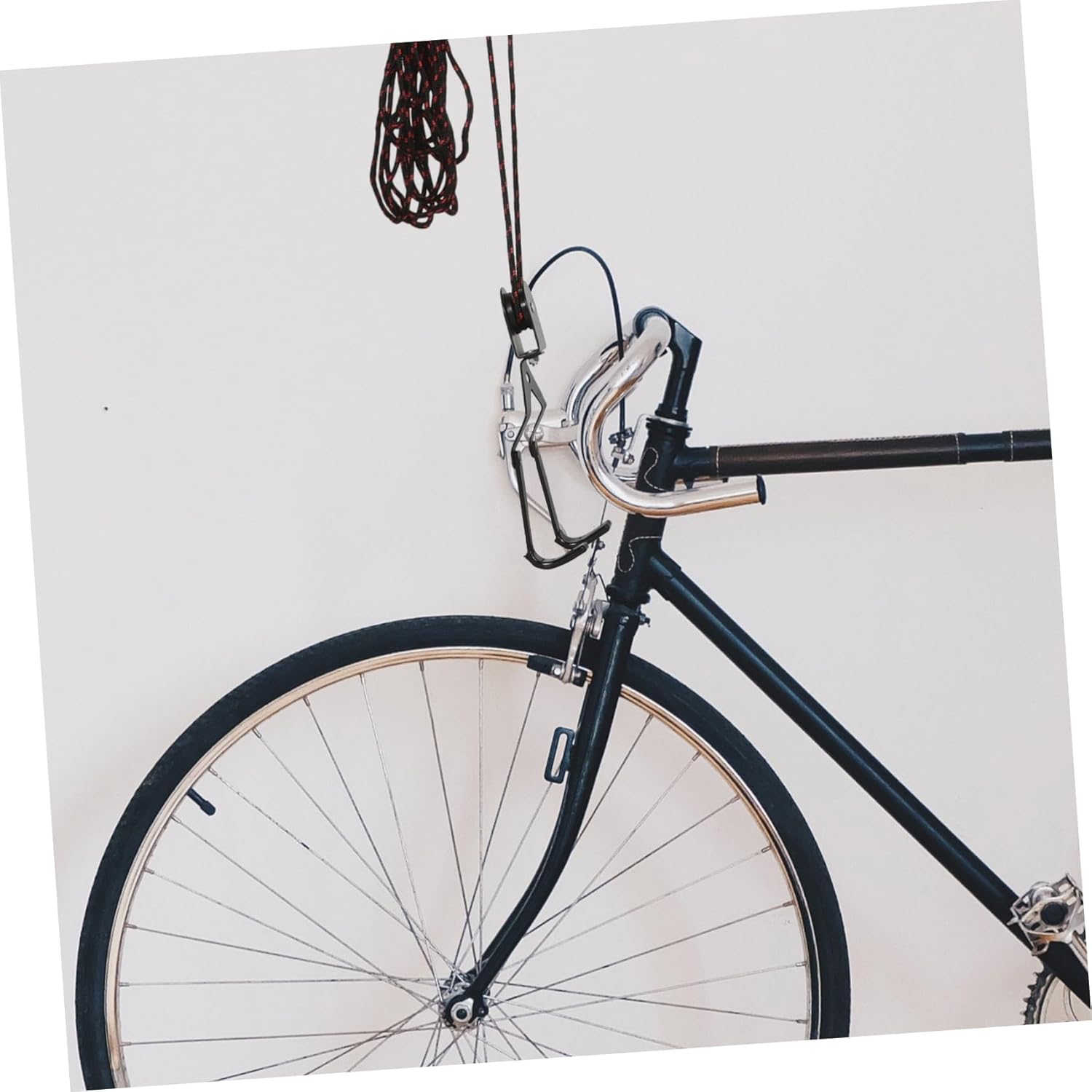 1set Bike Overhead Pulley System for Easy Garage Ceiling Storage Heavy-Duty Bike Rack for and Ladders Simple Assembly Compatible