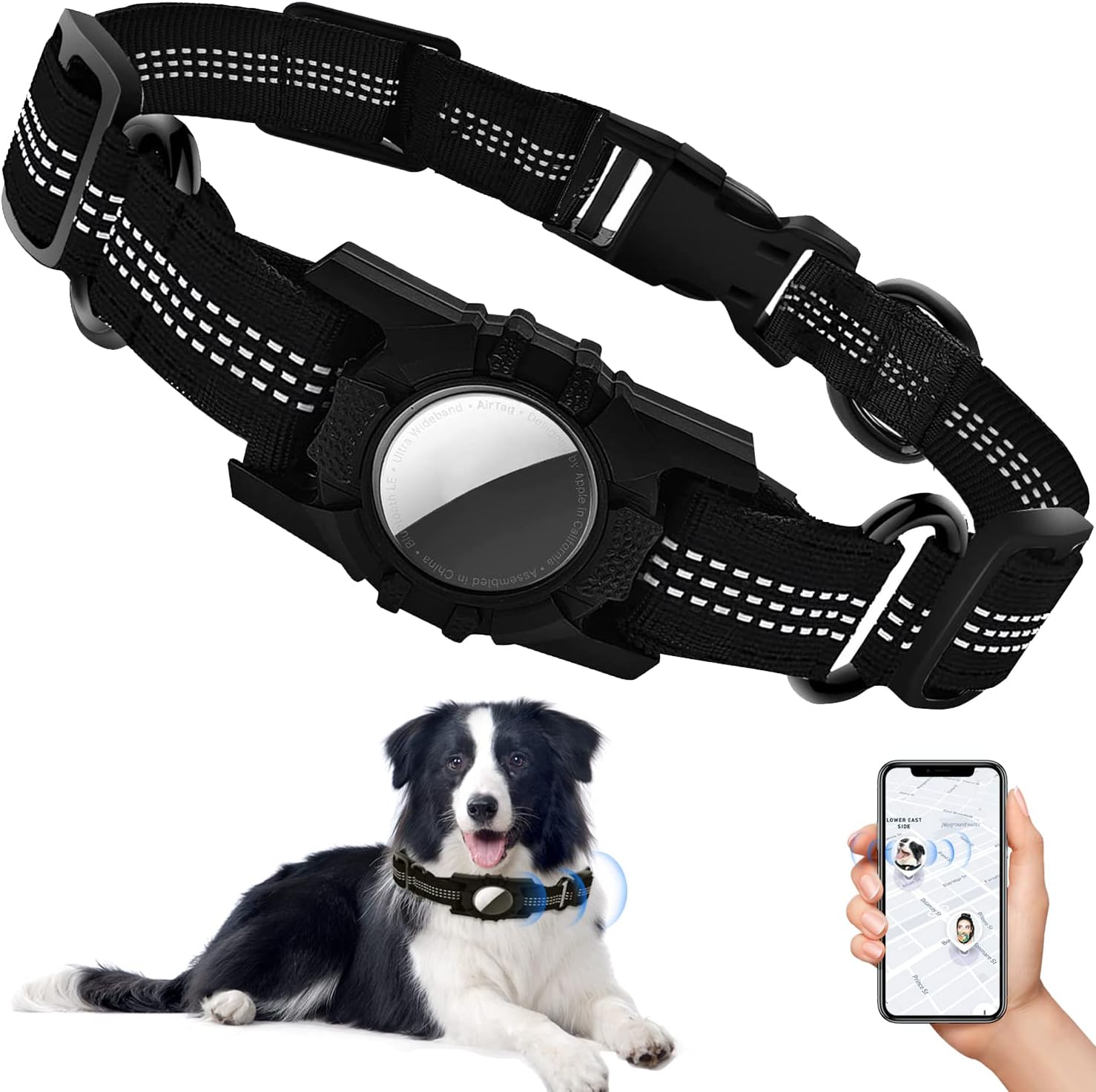 AirTag Dog Collar, SUPCHON Reflective Air Tag Dog Collar