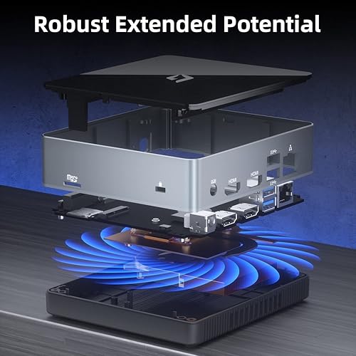 Miniatura 8 de Nano J1 Linux Mini PC, Intel N5095A Quad-Core (Beat N5105) Hasta 2.9Ghz, 8GB RAM 3200MHz, 512GB PCIe SSD Mini Computadora, Micro PC Soporte 4K Dual