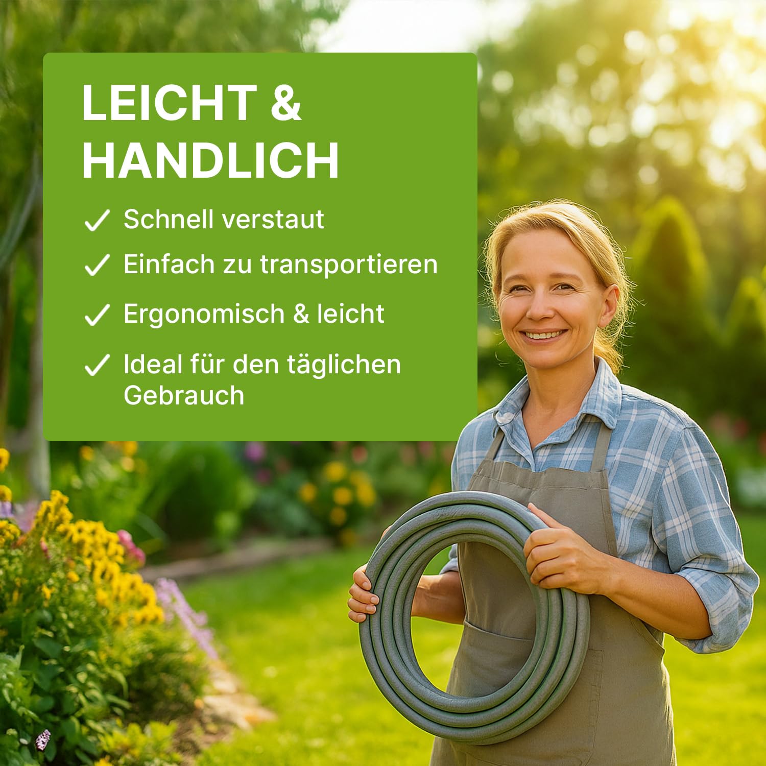 Meta Steel Gartenschlauch 25m 1/2 Zoll – trinkwassertauglich & knickfest – 5-lagiger Schlauch für Garten, Camping & Haushalt – UV-beständig & druckstabiler Wasserschlauch