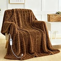 Eastsora Heated Blanket Throw 50x60 - 12 Heat Levels, Fast Heating, 12-Hour Timer, ETL/FCC Safe, Machine Washable Velvet Fleece