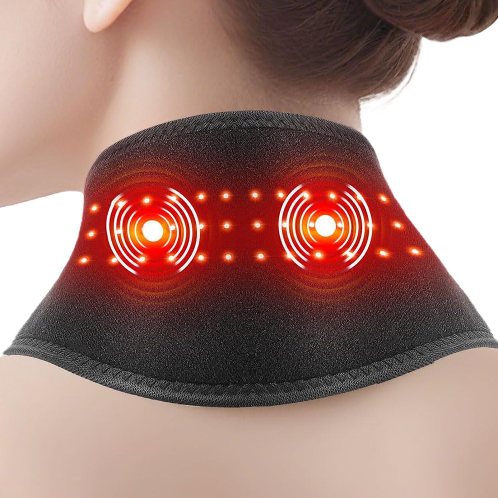 Almohadilla Térmica Para Cuello - Calentador Con 3 Ajustes De Temperatura,Almohadilla Térmica Para Cuello Con Correa Ajustable | Para Alivio De Molestias Cervicales En Mujeres Hombres Y