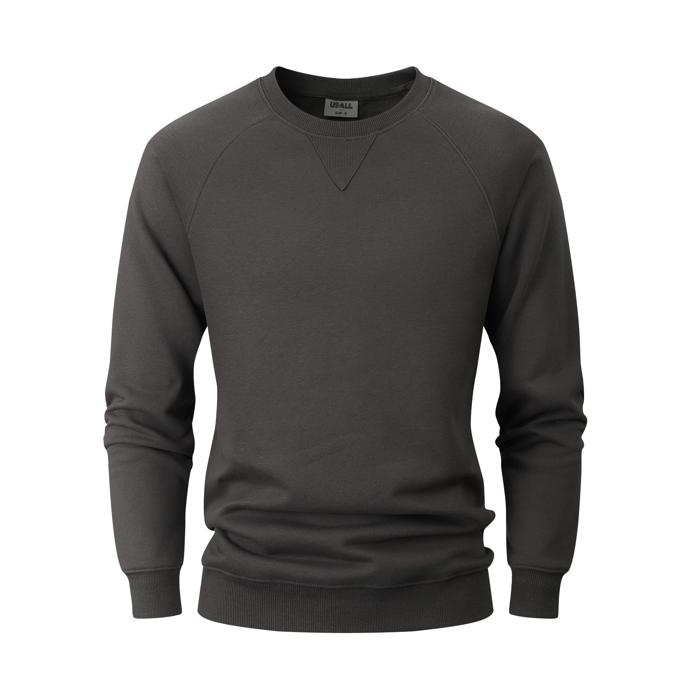 USALL Sweatshirts für Herren Baumwolle Schwergewicht Pullovers Männer Langarm Casual Sweatshirt