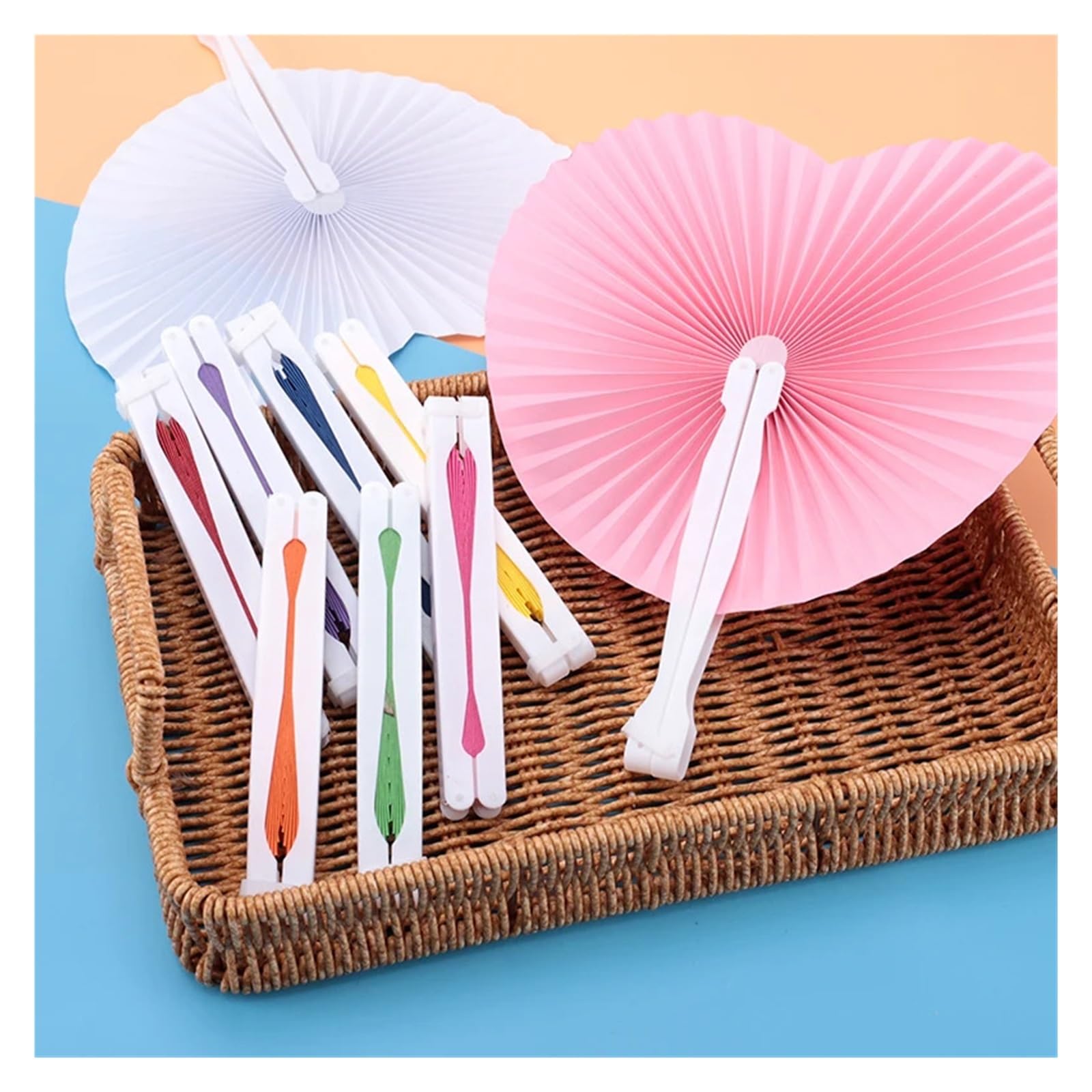 YUPLIODSX Paper Fans Folding Fan Paper Fans Blank Fan Festival Hand Fans DIY Painting Birthday Wedding Party Decor Gifts
