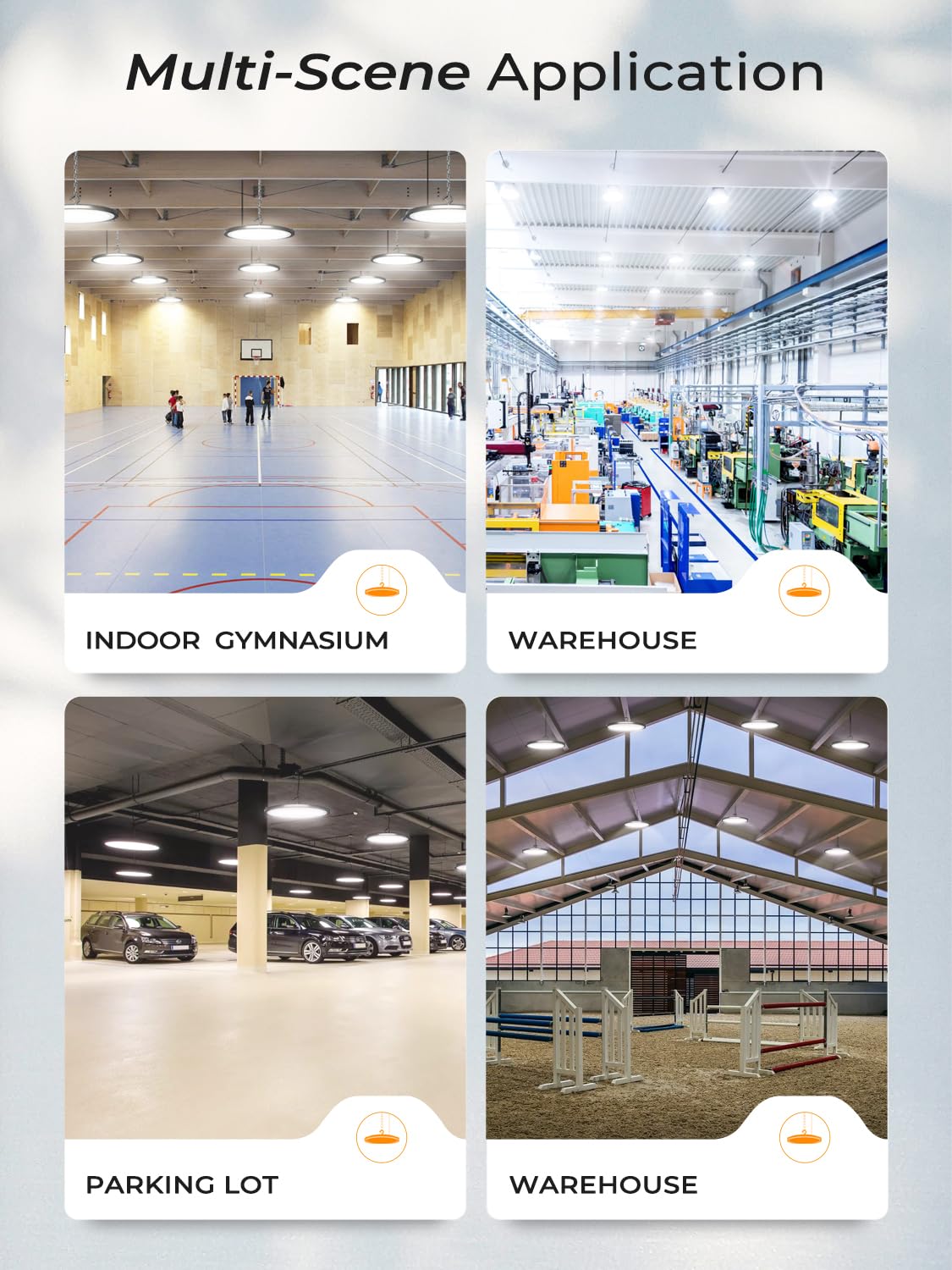 200W UFO LED High Bay Lights 30000LM LED Shop Lights Garage Lights IP65 Waterproof 5000K Daylight Industrial for — view 7