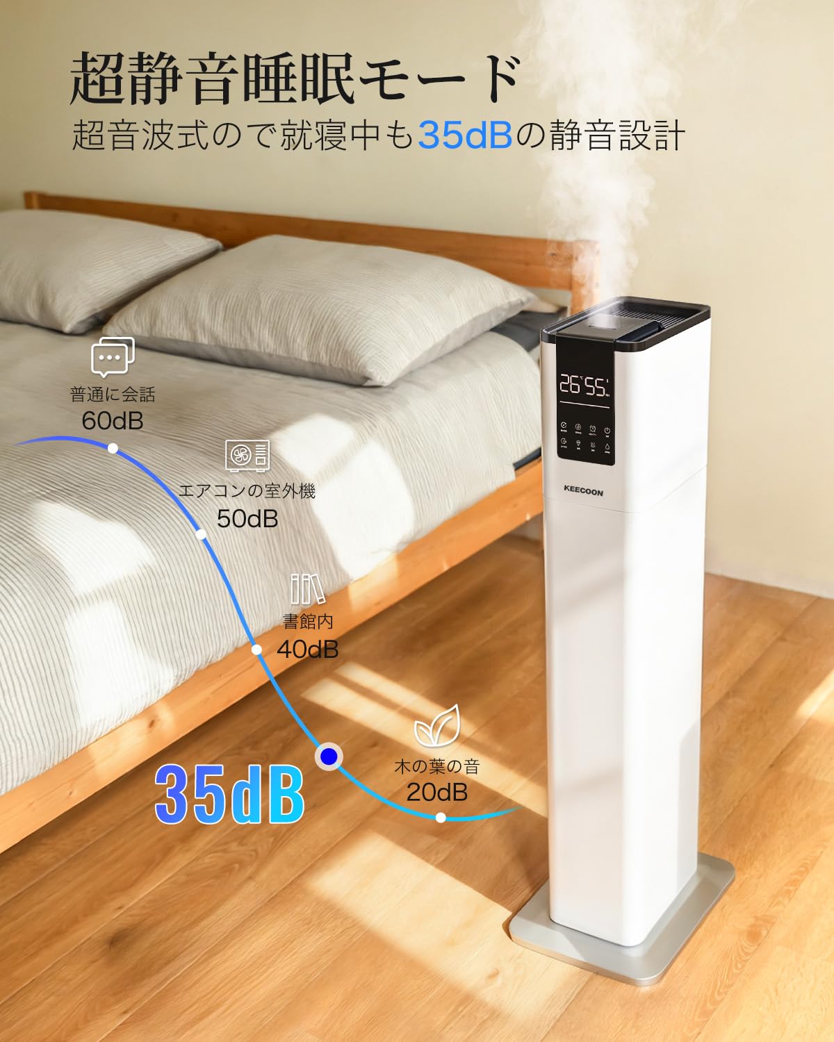 Amazon.co.jp: KEECOON 加湿器 大容量 スチーム式 加熱式 ハイブリッド