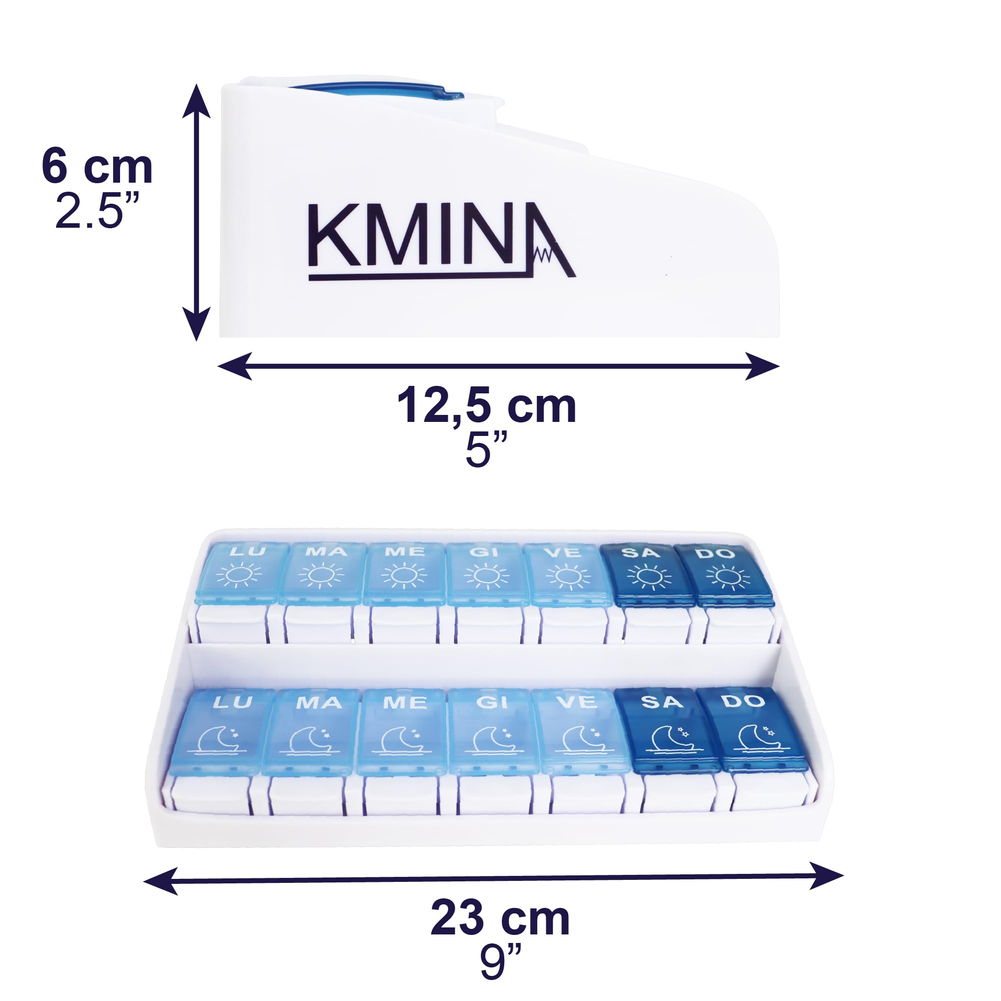 KMINA - 7 dni tygodniowy na tabletki, rano, włoski, duża pojemność, opatentowany