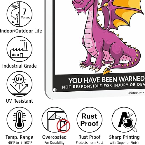 Miniatura 175 de SmartSign Divertido letrero de advertencia con texto en inglés «Beware Of Guinea Pigs – 10 x 7 pulgadas, aluminio laminado libre de óxido de 40 mil