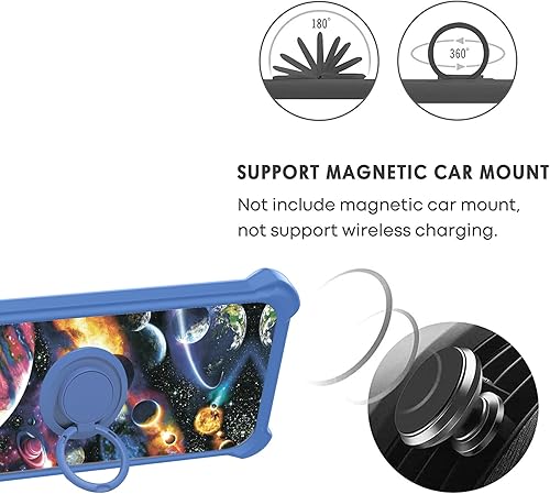 Miniatura 4 de Funda para teléfono celular Vortex HD65 Plus, YGL-XQ, policarbonato duro + silicona suave, soporte de anillo, efecto luminoso, protector de pantalla