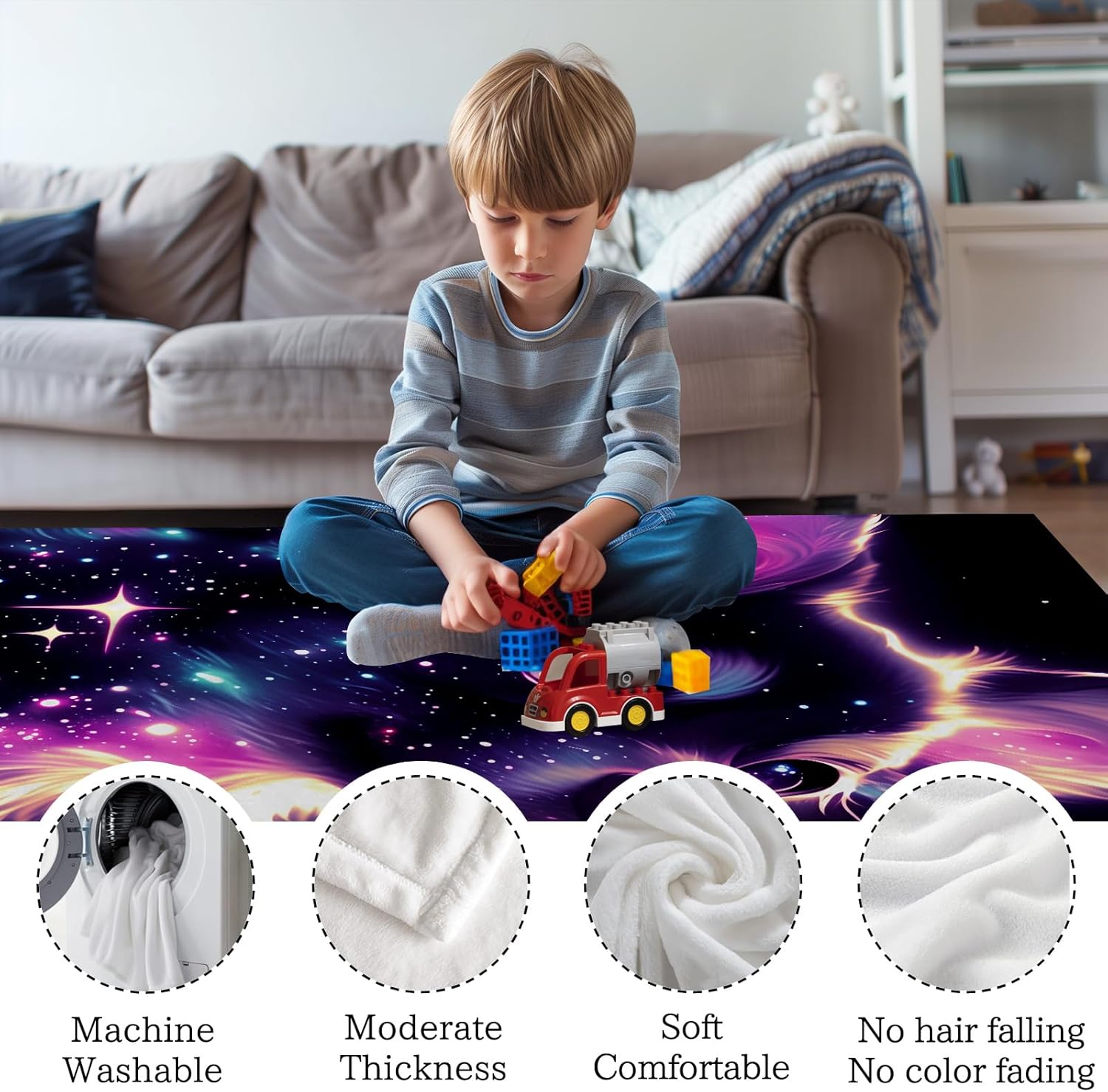 GNEW Cute Galaxy Puppy Dogs Blanket for Kids Boys Girls, Fluffy Premium Flannel Dogs Blanket, Kawaii Dogs Gifts for Kids Pet, Sparkle Galaxy Starry Stars Animal Print Blanket, Blue Hot Pink,60"x50"