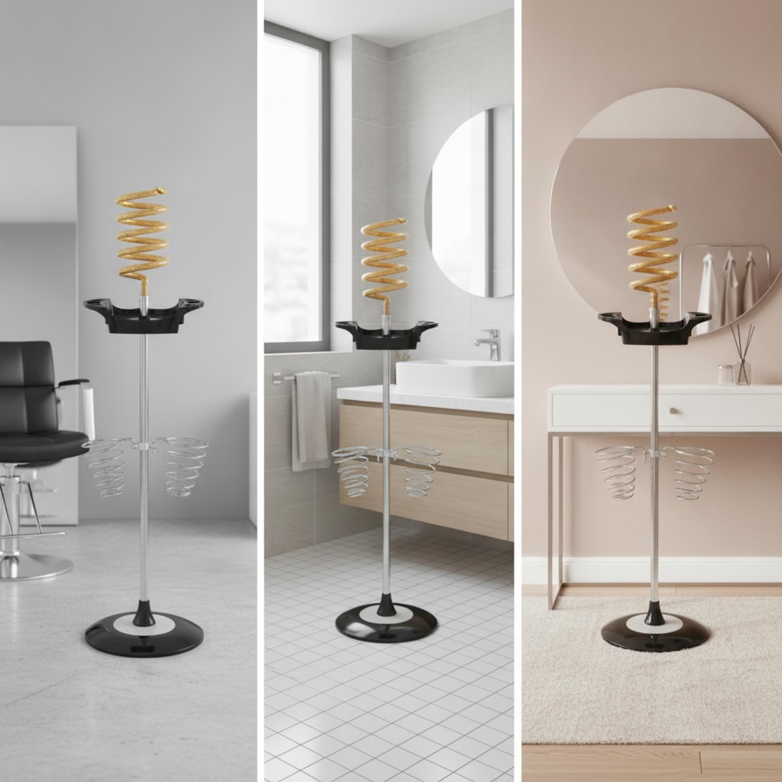 Ronyme Atzzi da Salone con Vassoi pporti a Spirale in Metallo Organizzatore Multifunzione Organizer per Parrucchieri, Stile B