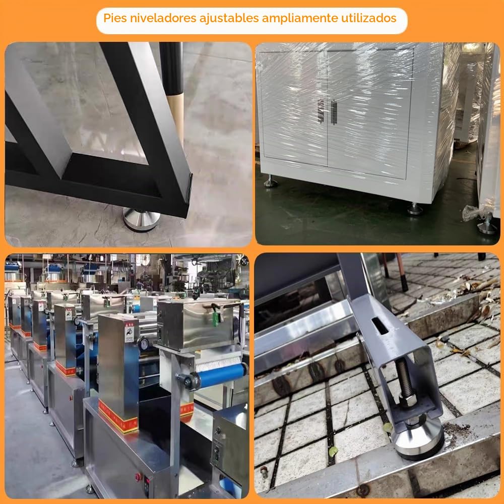 Niveladores de patas de alta resistencia, Patas niveladoras de 2.36 "de diámetro Base, Rosca M12, capacidad de 1300 lb,Capacidad para banco de trabajo, máquina, gabinete (negro, D60xM12x50,4 Pcs)