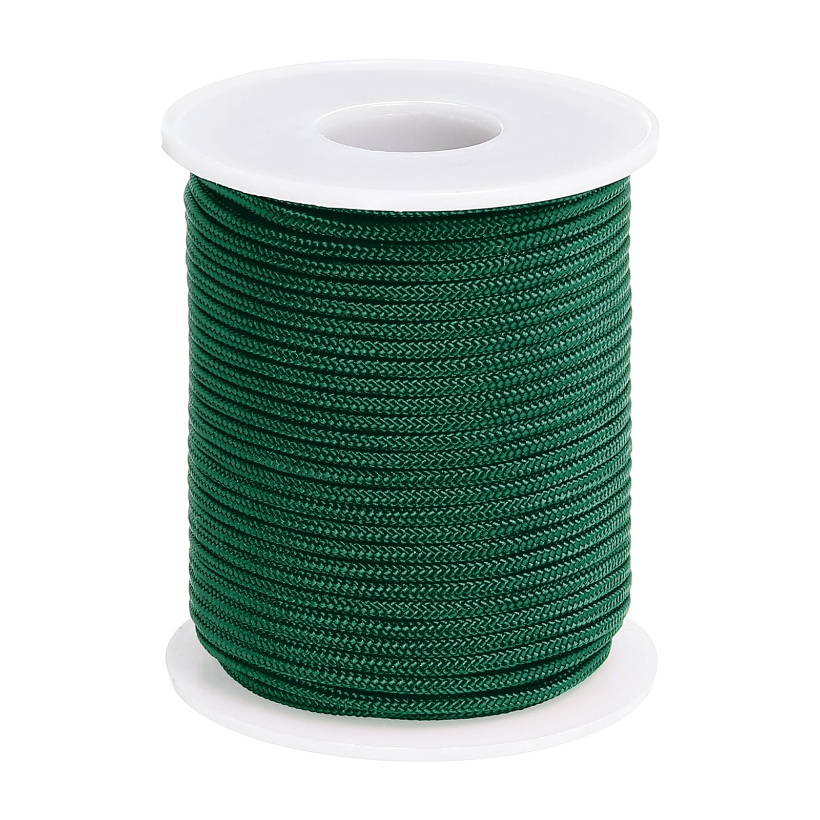 PATIKIL Nylon Cord 0.08 Inch (2mm) x 31 Yards, Bracelet String Braided Nylon Thread Chinese Knotting Cord for Jewelry Making Beading Necklaces Blind Wind Chimes, Dark Green