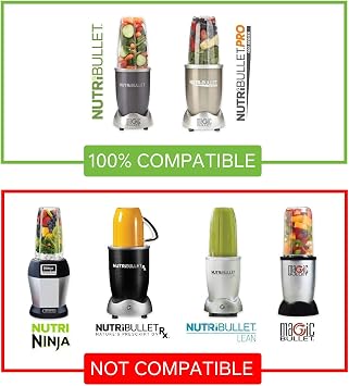 LATERN Replacement Extractor Blade Stainless Steel Blade Base Juicer Accessories Part Fits for 600/900W NutriBullet Blender (with Blade Gear, Base Gear, Silicone Gasket)