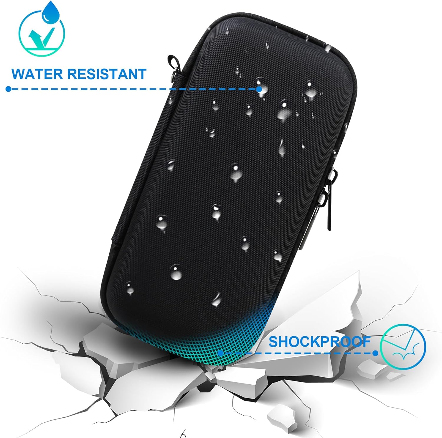 BOVKE Carrying Case Compatible with Marshall Emberton III/Emberton II Portable Bluetooth Speaker, Emberton III Wireless Speaker Storage Holder Carrier with Space for Charging Cables, Black - Image 5