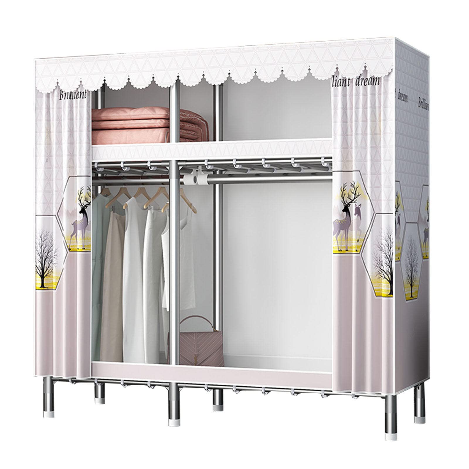 Armoire en tissu pliable et organisateur de rangement de placard à vêtements