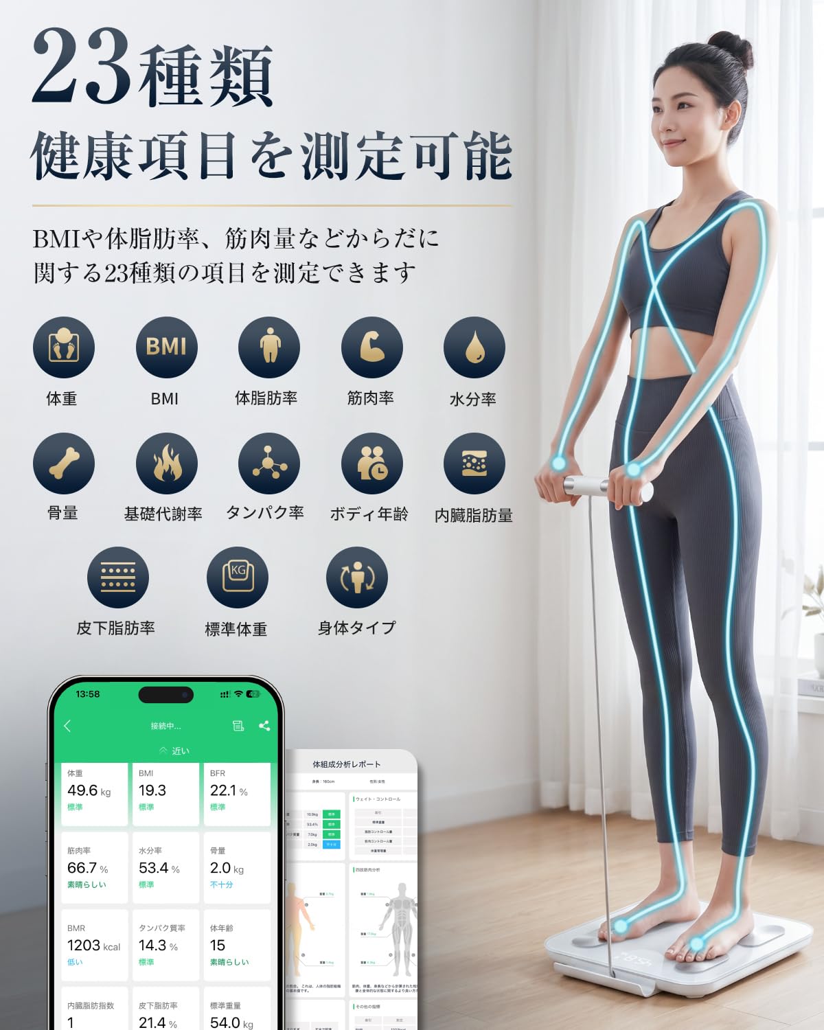 Amazon.co.jp: 【2026新開発＆AI×8電極】体重計 体組成計 カラダ
