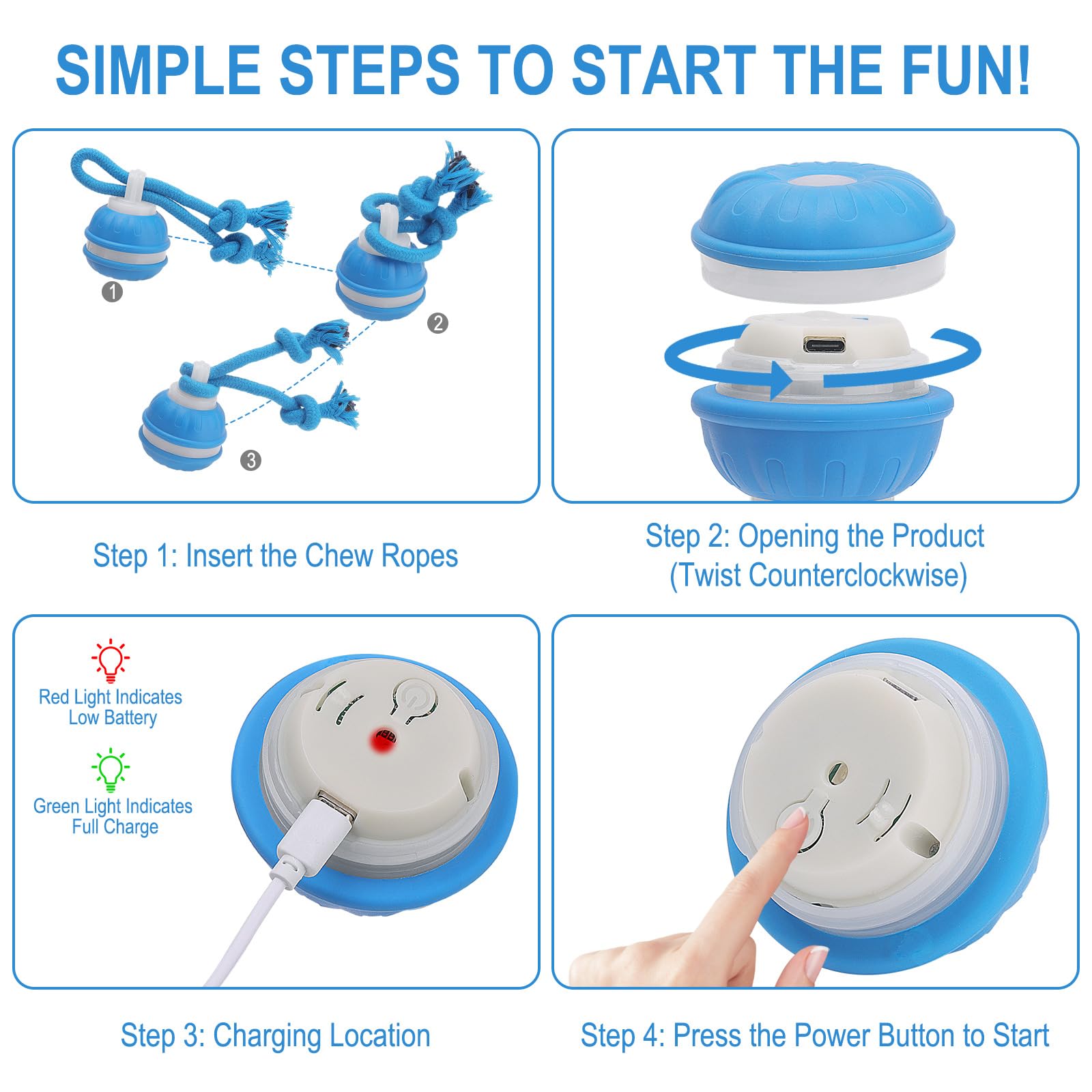 NGOKPYD Interactive Dog Toys, Interactive Moving Dog Ball Dog Toys for Boredom 3 Play Modes - Image 4