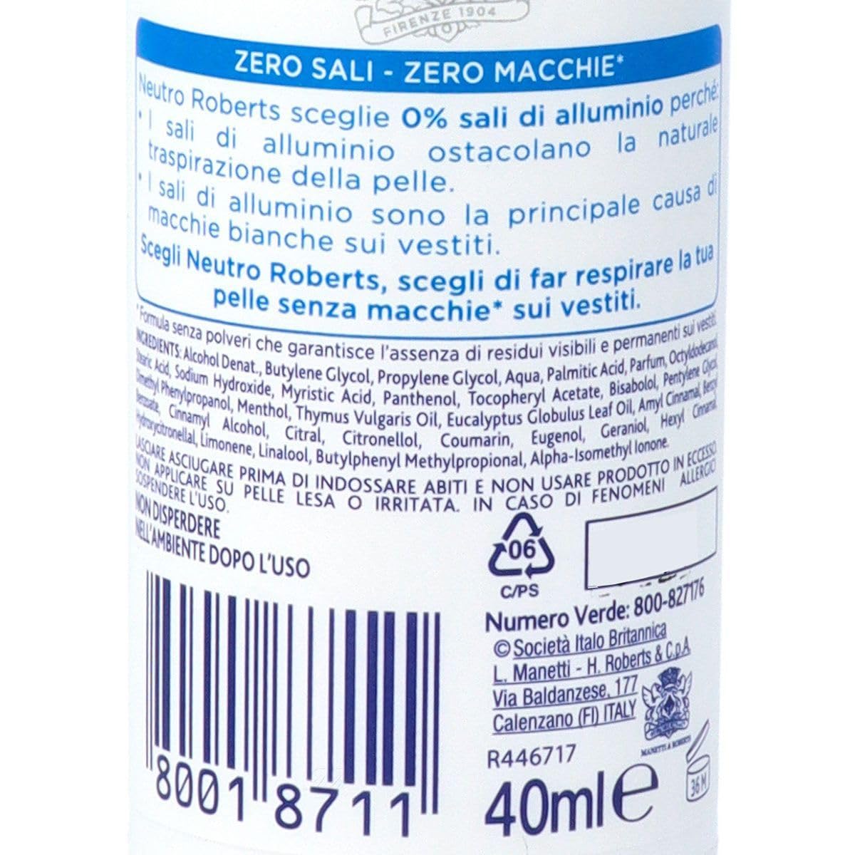 Neutro Roberts Fresco Deostick, Klassisch, 48h Schutz, Ohne Aluminiumsalze, 40ml, 12er Pack,+ Italy shop Kostenloser Schlüsselanhänger