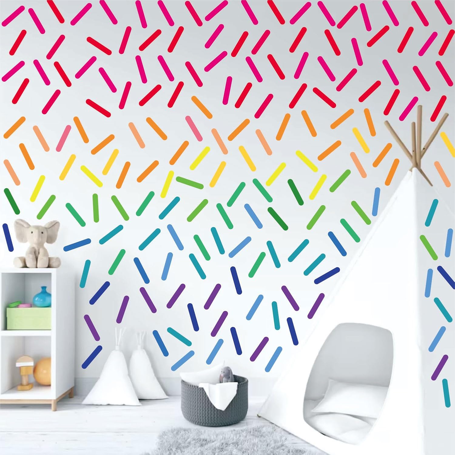 300Pcs Confetti Wall Decals Removable Peel and Stick Waterproof Sprinkle Wall Stickers Kids Girls Bedroom Nursery Playroom Classroom DIY Dorm Living Room Party（Dark Color）