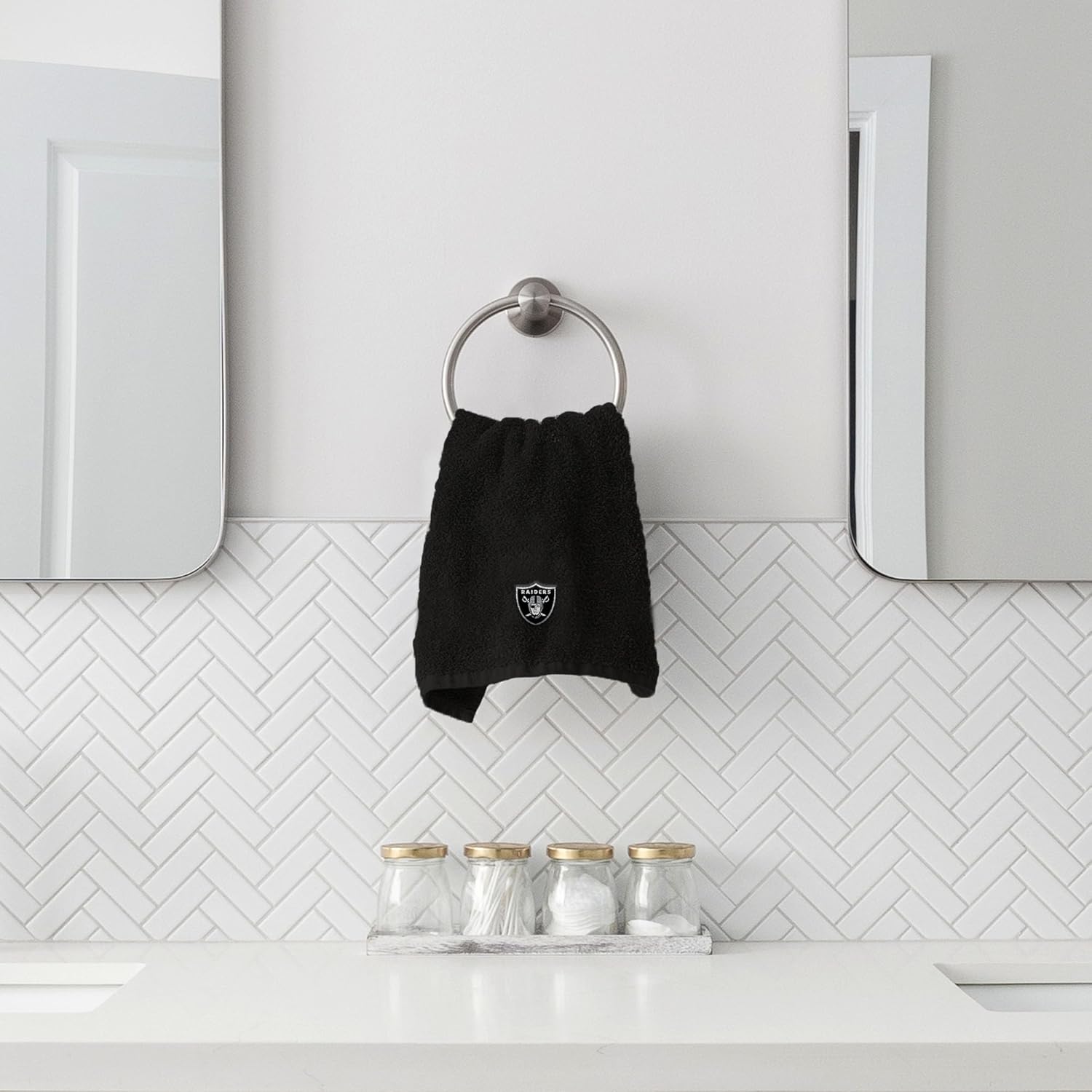 Northwest Las Vegas Raiders NFL Team Logo Wash Cloth 4 Pack 12 x 12 Inches - Image 3