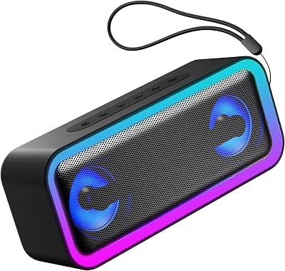 Altavoz Bluetooth Portátil Potente 40W, Altavoces Bluetooth 5.4 con Emparejamiento TWS,7 Cambios RGB, 30 H Reproducción, Impermeable IPX7, Speaker de Exterior para Viajes/Deportes/Fiestas/Ciclismo