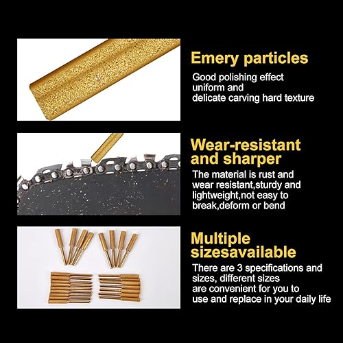 Miniatura 3 de Juego de 60 piezas de herramientas de molienda chapadas en titanio, afilador de motosierra de diamante, brocas de alta dureza para maquinaria,