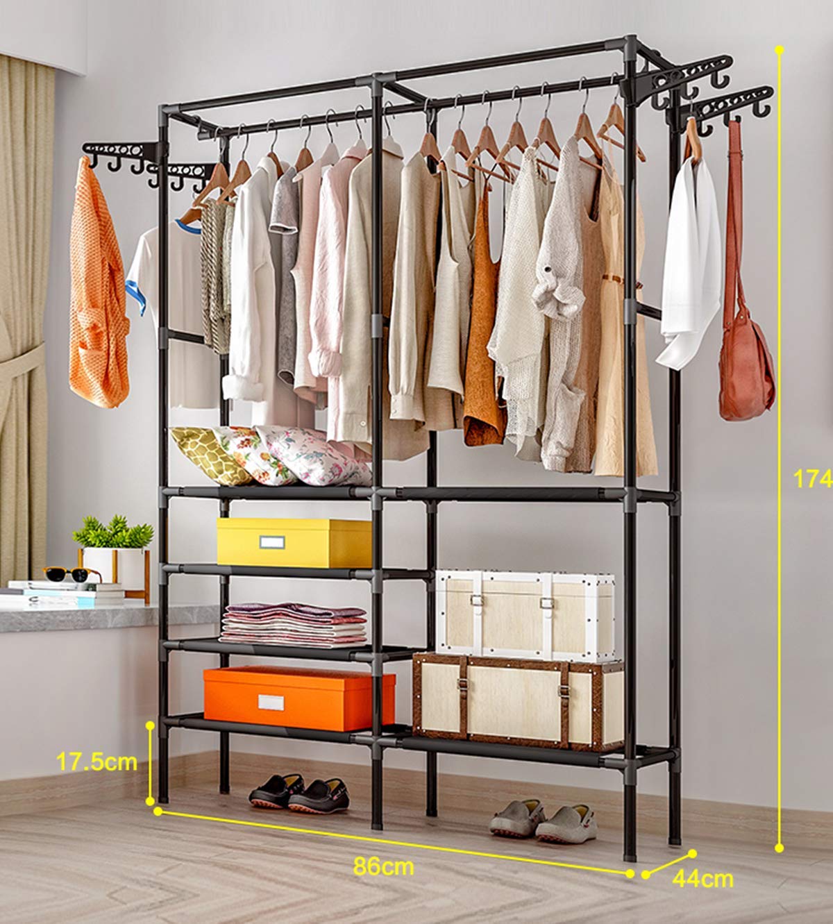 Buy 5 Tier Heavy Duty Clothes Rail Rack Clothes Rail Closet Storage