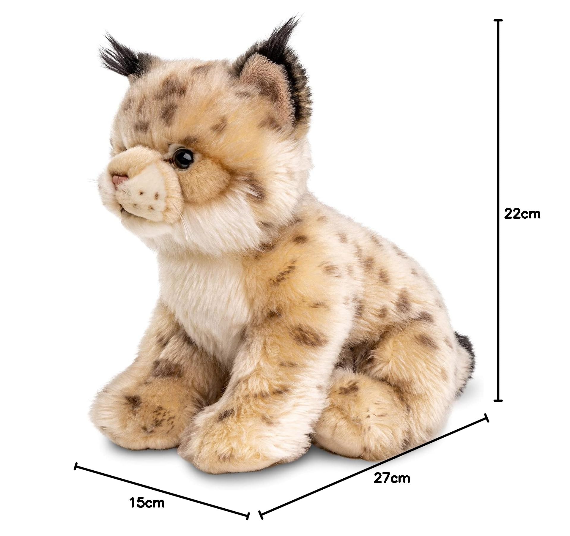 Uni-Toys - Lincs Junges, seduto – 22 cm (altezza) – gatto di peluche – peluche