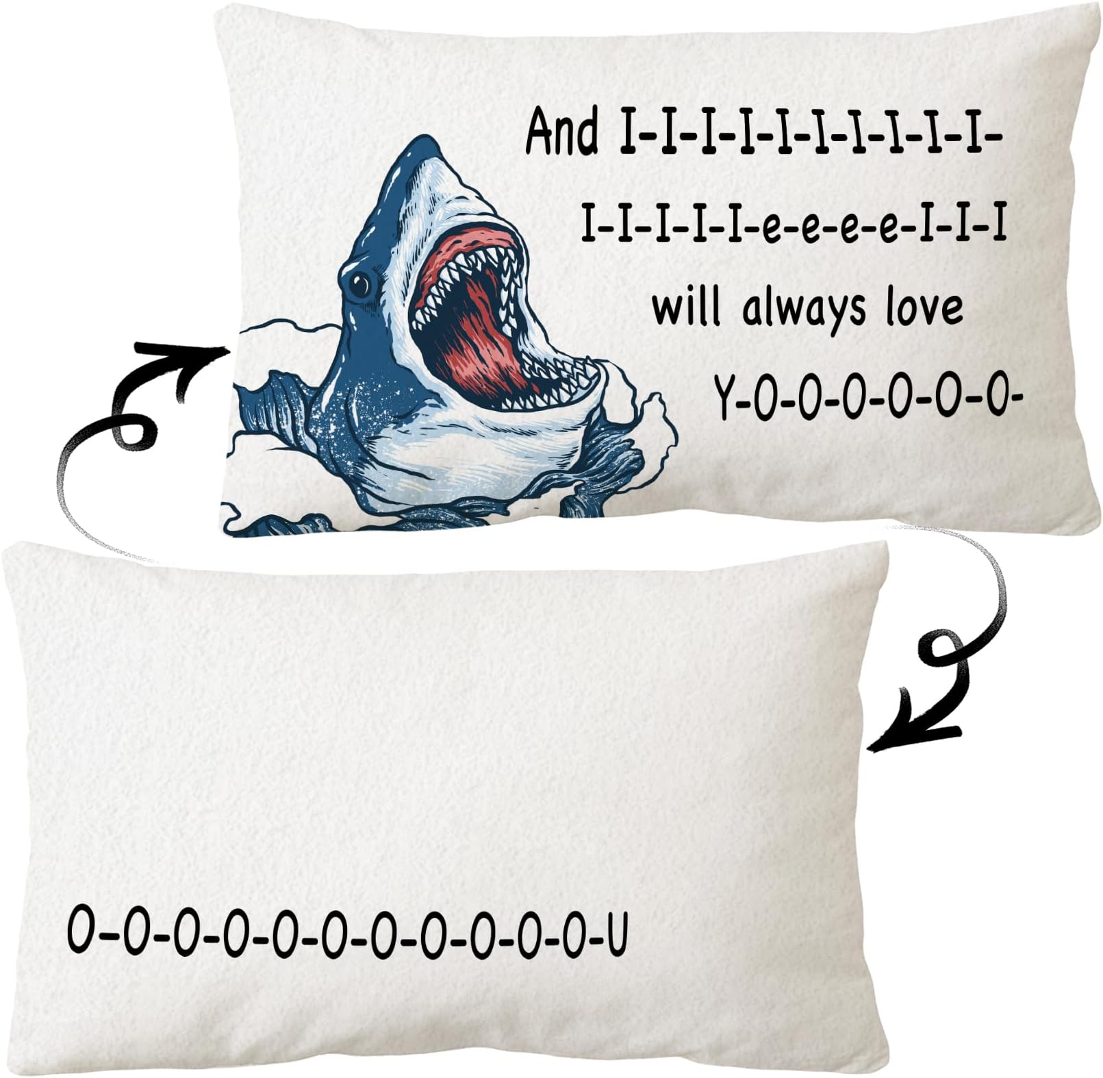 Sidhua Sharks Ocean Animals Themed Pillowcase Decorations for Home, Cute Shark Boop
