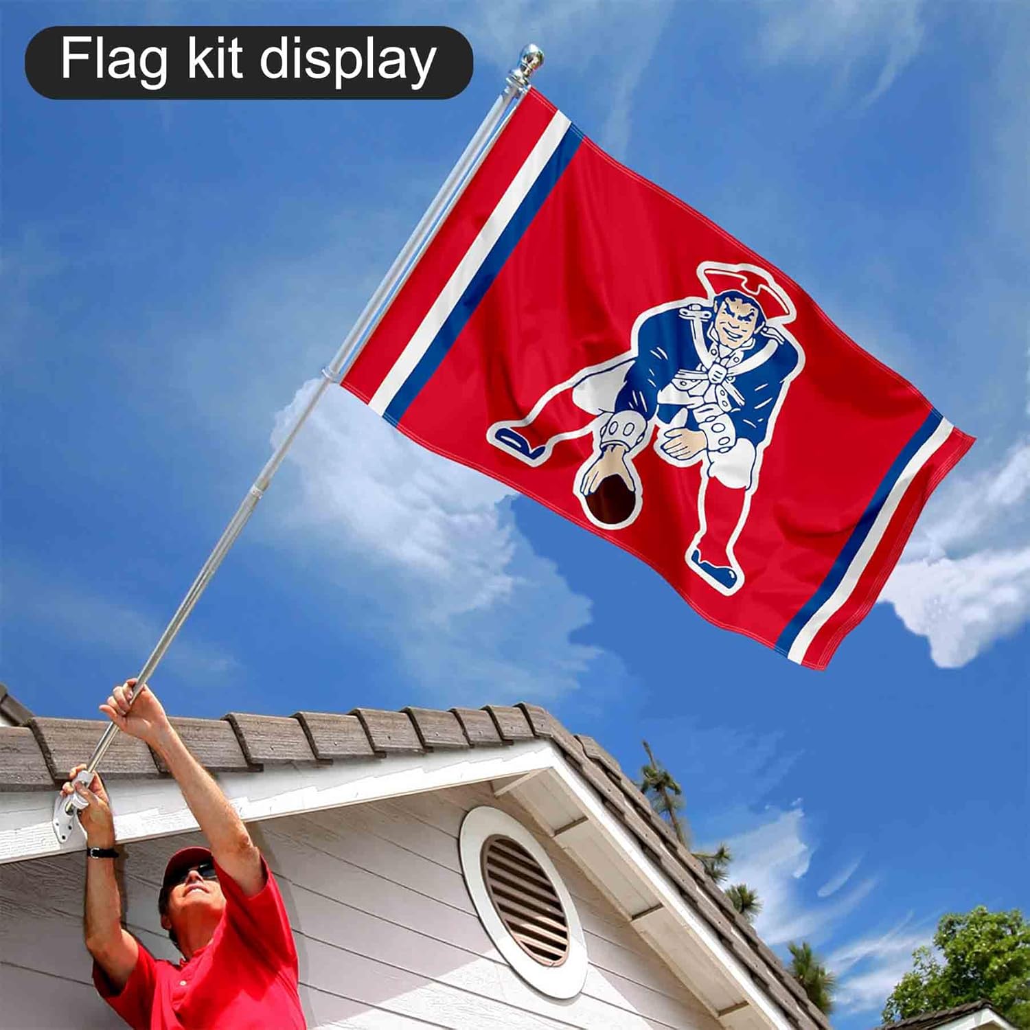 New England Patriots Pat Patriot Flag Pole and Bracket Kit - Image 6