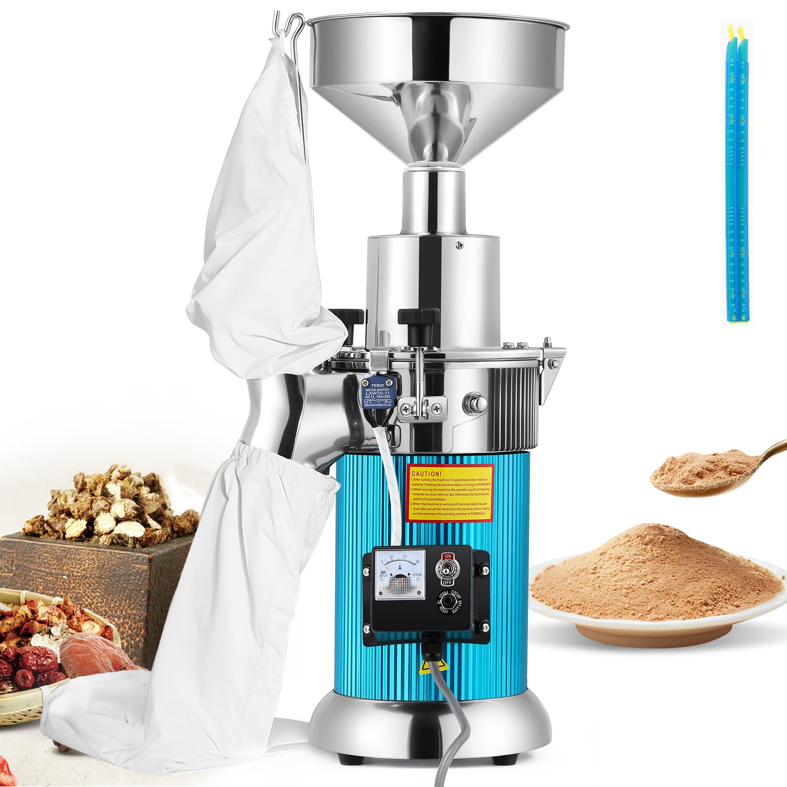commercial tobacco grinder Stainless Steel Larger Salt Pepper Herb Spice Grinder Ultrafine Powder Pulverizer Machine Moongiantgo Hammer Mill Grinder Commercial