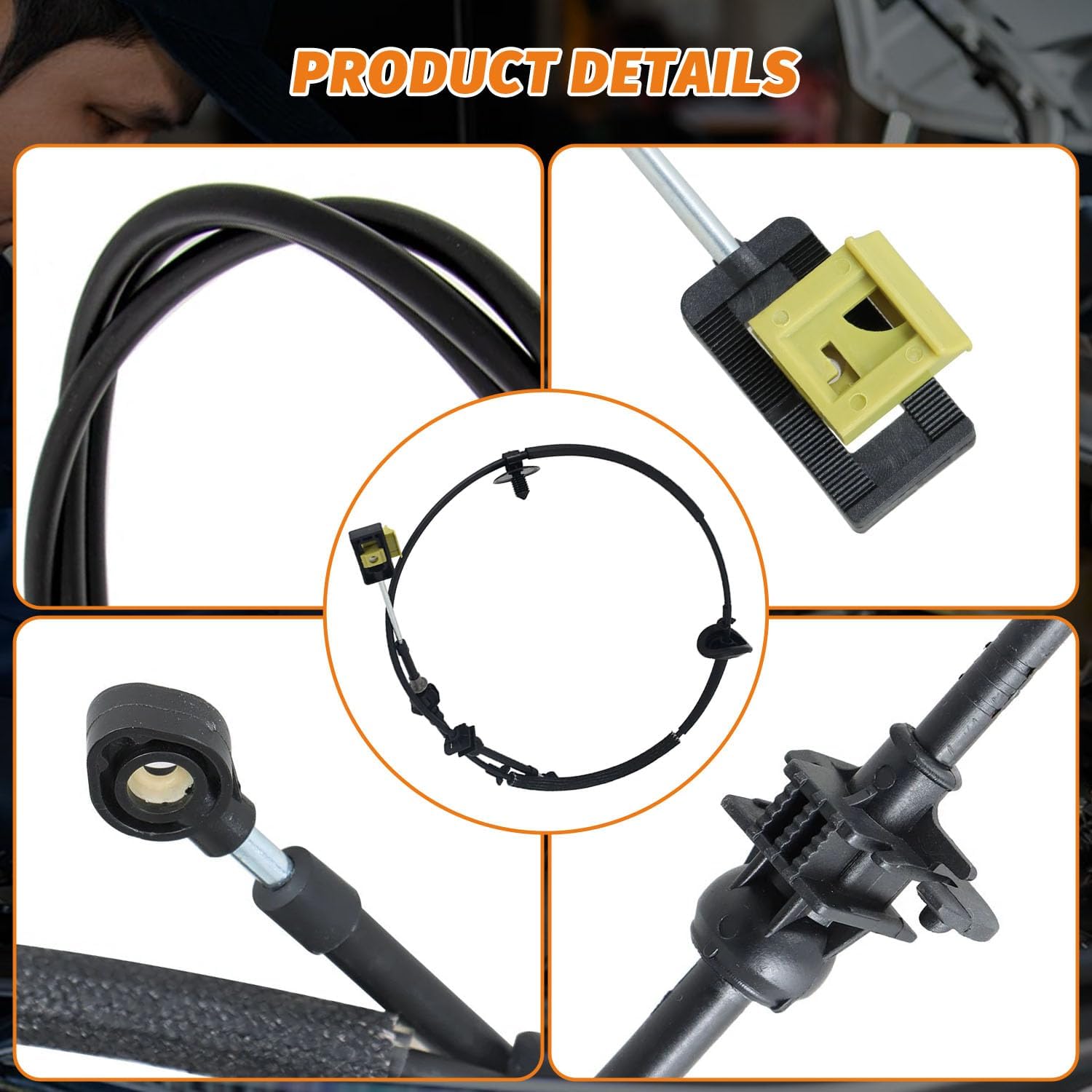 XC3Z7E395CA Automatic Transmission Shift Cable Compatible with Ford F250 350 450 Super Duty 1999-2003,For 2000-2003 Excursion,7.3L Diesel,Gear Shift Cable Replaces XC3Z-7E395-CA, 905-611 CA1282