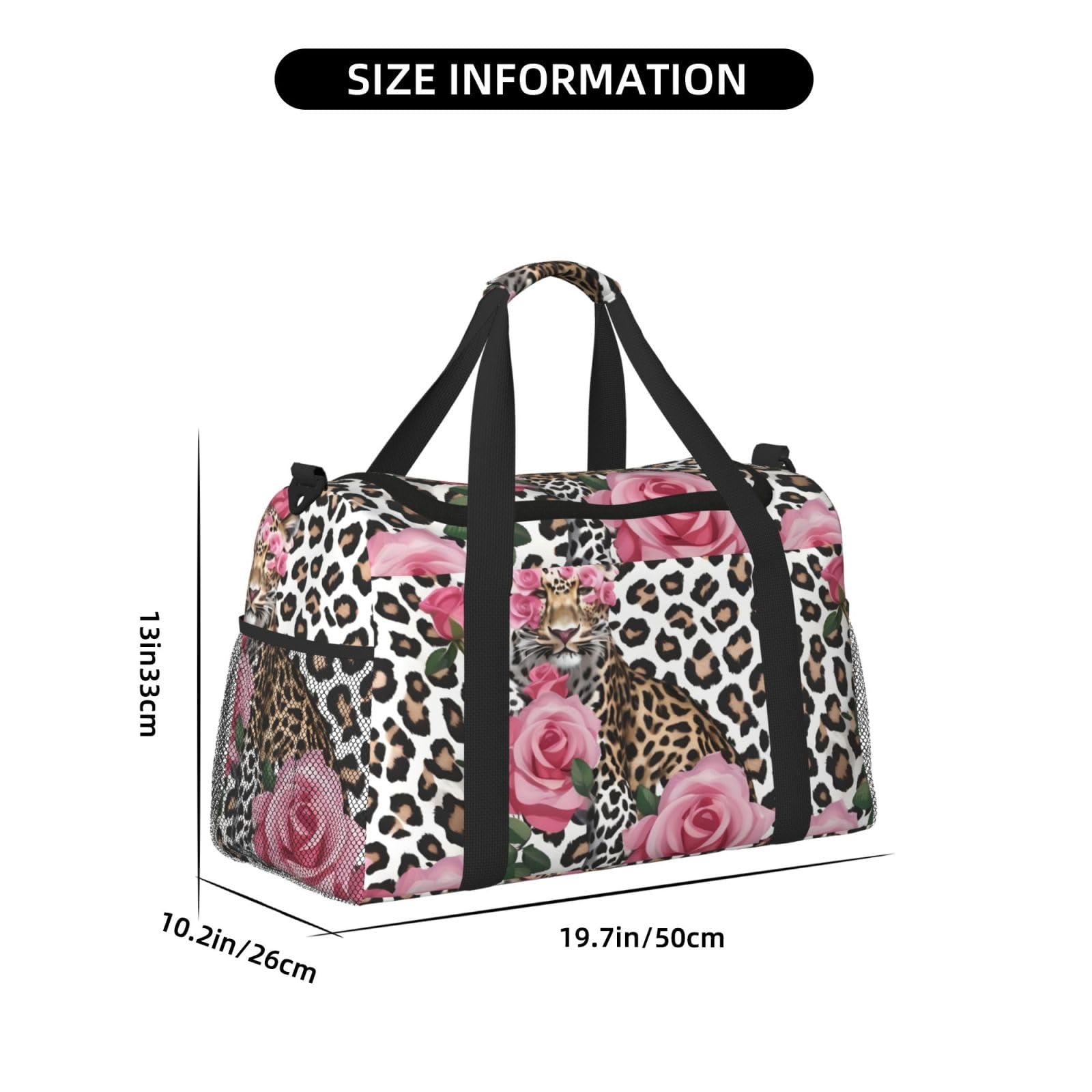 Red Rose Mix - Bolsa de viaje con cremalleras y asas, bolsa de lona plegable grande para vacaciones familiares, Black, Talla única