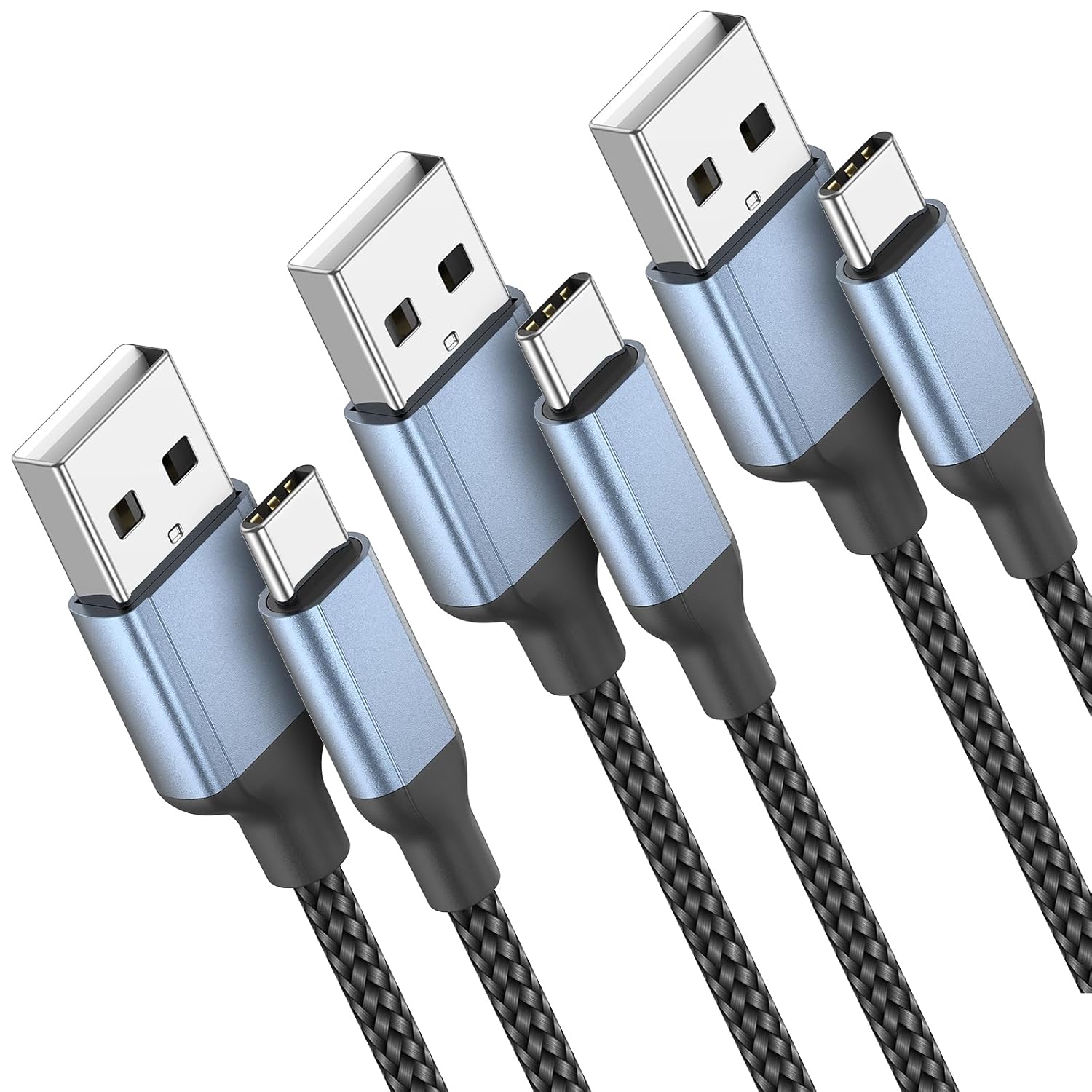 1.5FT USB C Cable, 3Pack USB A to USB C Cable 3A iPhone 15 Car Charger Fast Charging 1.5 Foot Short USB A to Type C Charger Cord for iPhone 15, Samsung Galaxy S23 S22 Ultra S10, Google Pixel, Moto G53