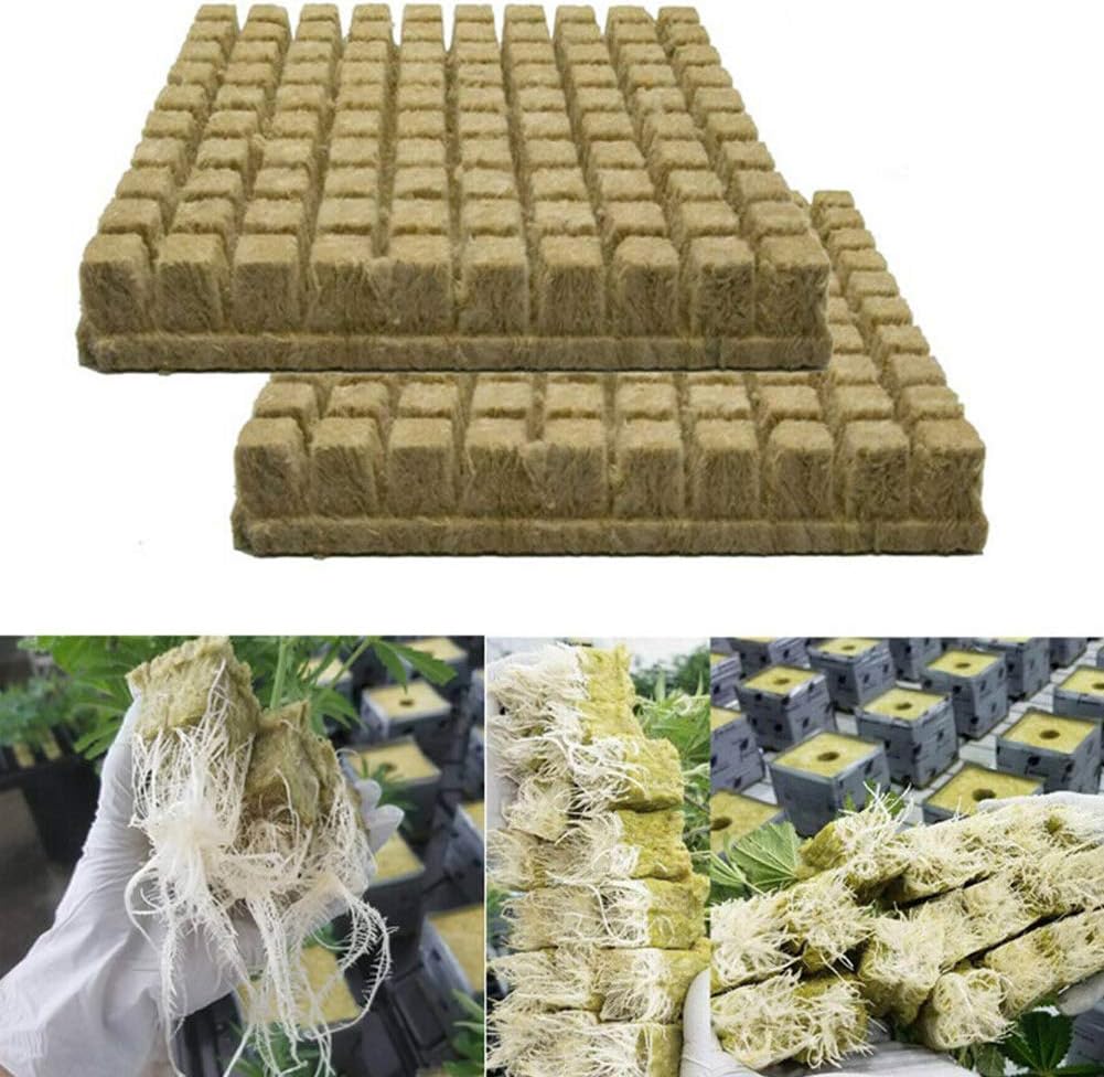 YUOKI99 Rockwool Grow Cubes Starter Sheets for Cuttings, Cloning, Plant Propagation, Seed Starting Hydroponic Grow Media Growing Medium for Vigorous Plant Growth