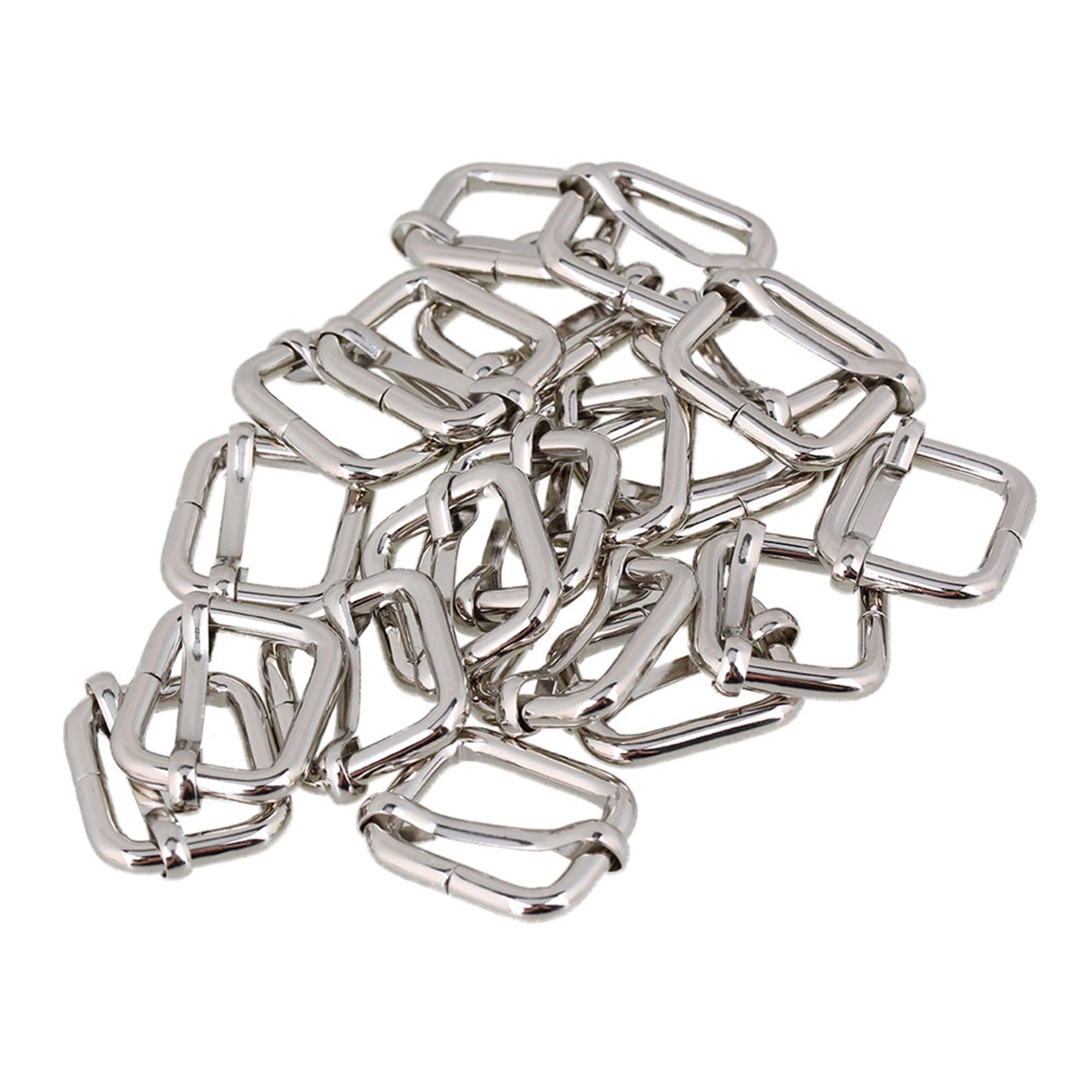BQLZR 2cm Silver Metal Heavy Welded Tri-glides Sliders Buckle for Handbags & Bag Accessories Adjustable Pack of 20