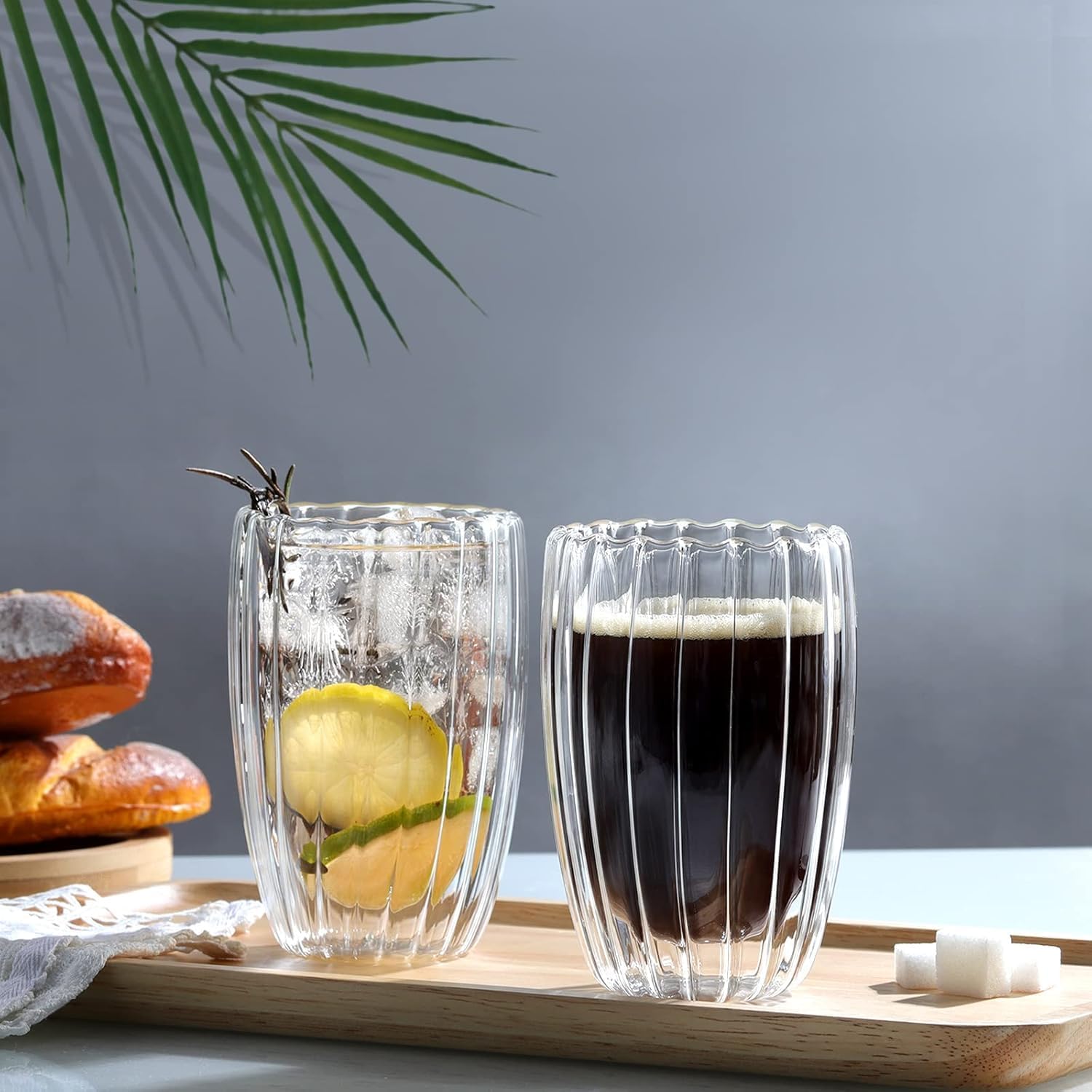 Double Wall Glass Coffee Mugs - Set of 2 -6