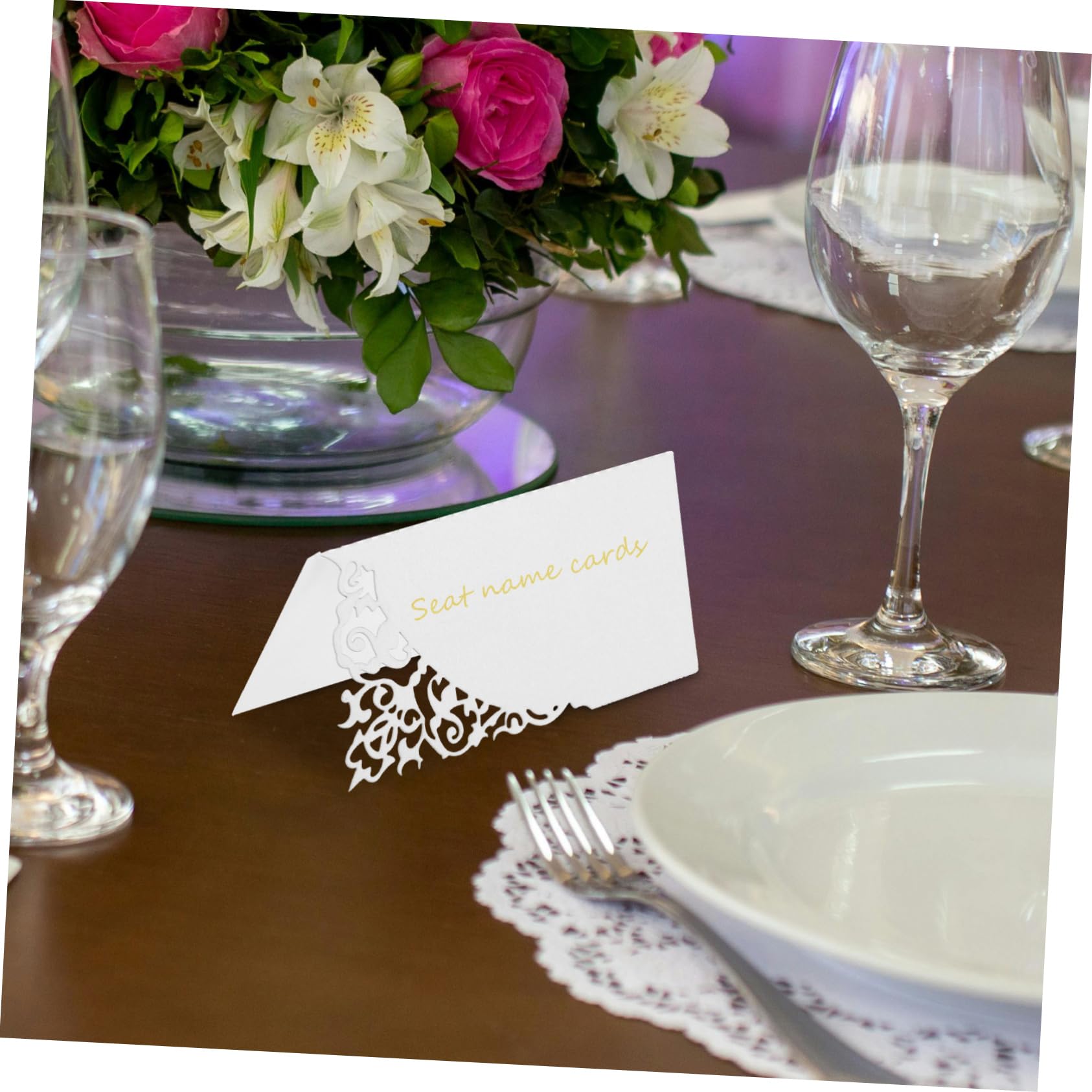 SEWACC 300stücke Tischkarten Für Hochzeiten Kreative Platzkarten Mit Filigranem Design Für Elegante Feiern Und Veranstaltungen Geeignet Für Restaurants Cafés Und Feste