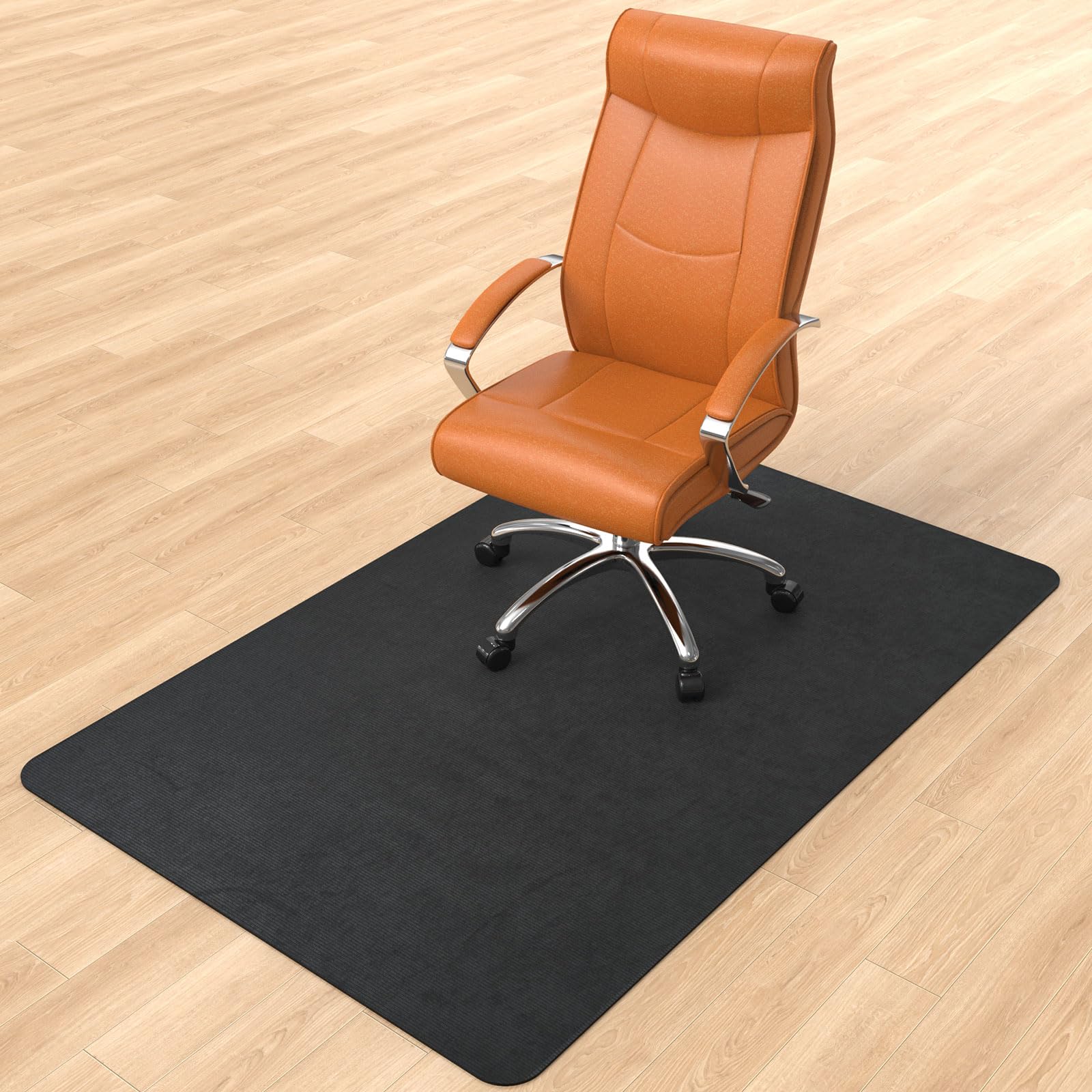 Mapuon Office Chair Mat for Hardwood Floor, 55"x36" Corduroy Large Gaming Computer Floor Mat for Office Chair, Heavy Duty Anti-Slip Bottom Mat for