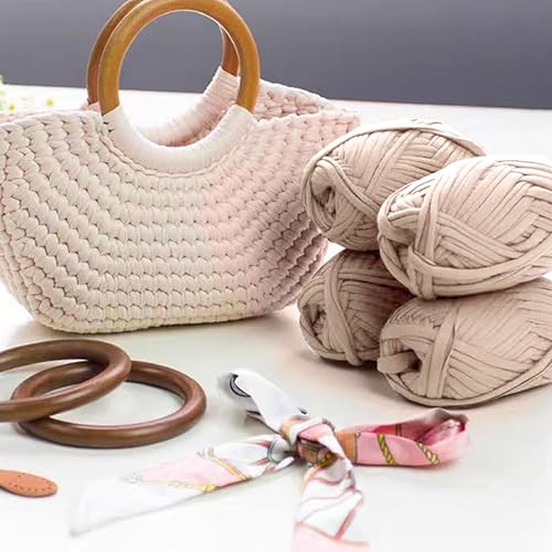 Miniatura 2 de Crochet Yarn 6Pcs Thick Knitting Yarn Set 33 Yards T-Shirt Yarn 100g Elastic Chunky Yarn for Bags Throw Blanket Crochet Carpets Home DecorRolls