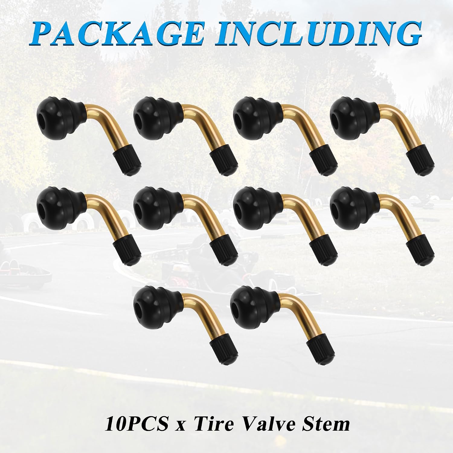 10Psc Universal 90 Degree Angled Tire Valve Stem for 10mm 0.39inch Rim Hole for Tubeless Tires on Scooters ATVs Go Karts Lawn Mowers