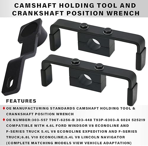 Miniatura 6 de Posicionamiento del cigüeñal con kit de herramientas de sujeción del árbol de levas (2+1) compatible con Ford Serie F 1997-2002, Econoline